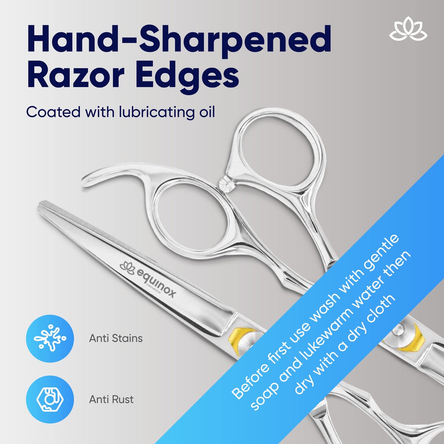 Equinox Professional Hair Scissors - 6.5 Inches Sharp Razor Edge Series Hair Cutting Scissors - Perfect Barber Hairdresser Shears - Japanese Stainless Steel Haircut Kit