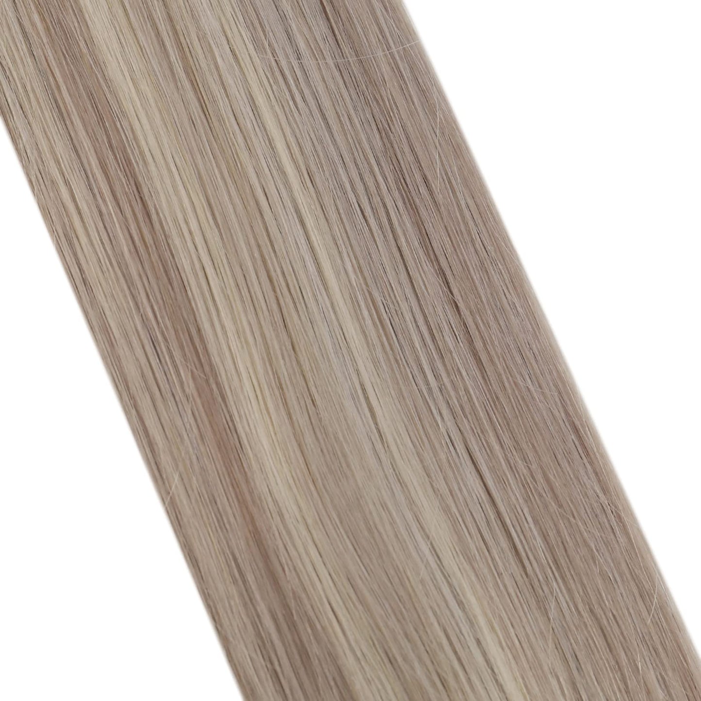 Full Shine Cold Fusion Prebonded Human Hair Extensions with Microbeads Color 18 Ash Blonde Highlighted 613 Blonde Micro Link Straight Hair 22 Inch Natural Hair Extensions for Women 50 Strands