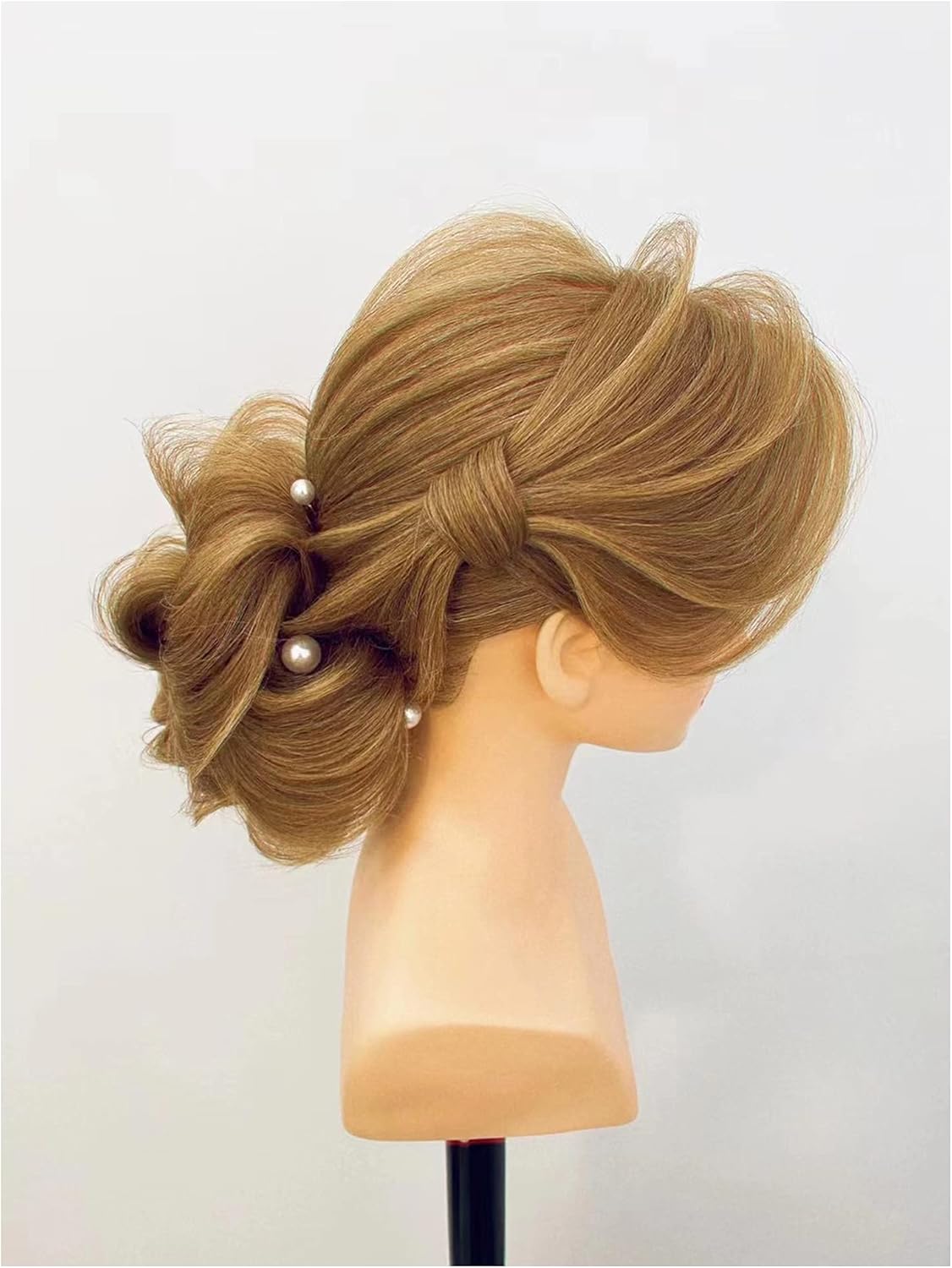 omc 06 100% Human Hair Mannequin Head with Shoulder 22inches Hairdresser Training Head Manikin Cosmetology Doll Head for Hair Styling & Training Practice #8 Color