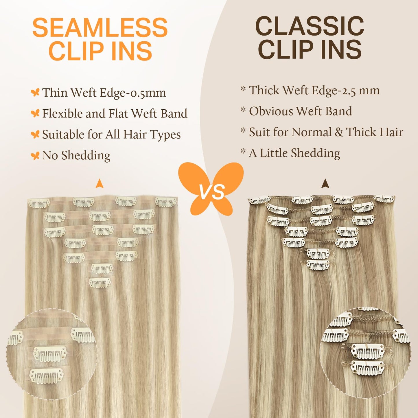 DOORES Seamless Clip in Hair Extensions Real Human Hair, Jet Black 150g 7pcs 20 Inch, Hair Extensions Clip in Human Hair Extensions Clip ins with Thin Weft Thick Straight Hair