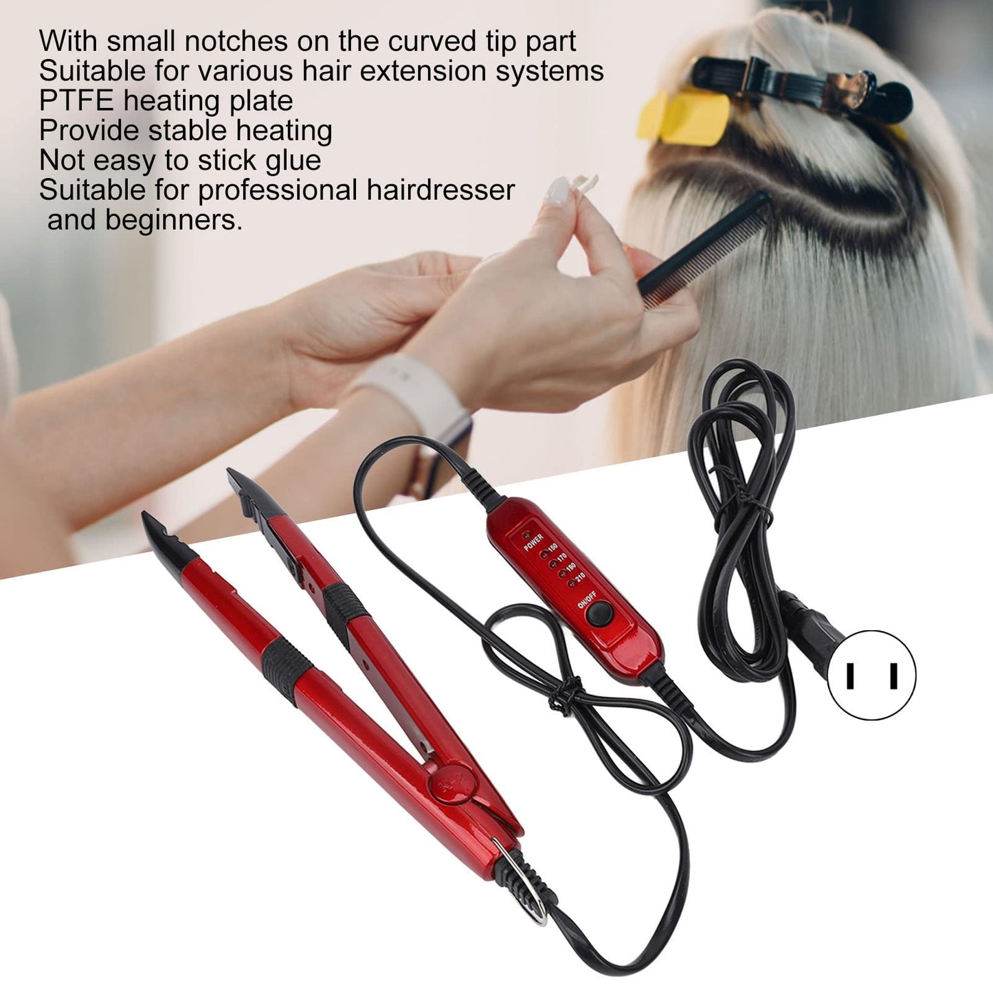 Fusion Hair Iron Tools Kit, Hair Extension Iron Constant Temperature Thermal Insulation Sheet Hair Extension Crochet Hair Extensions Tools(#2)
