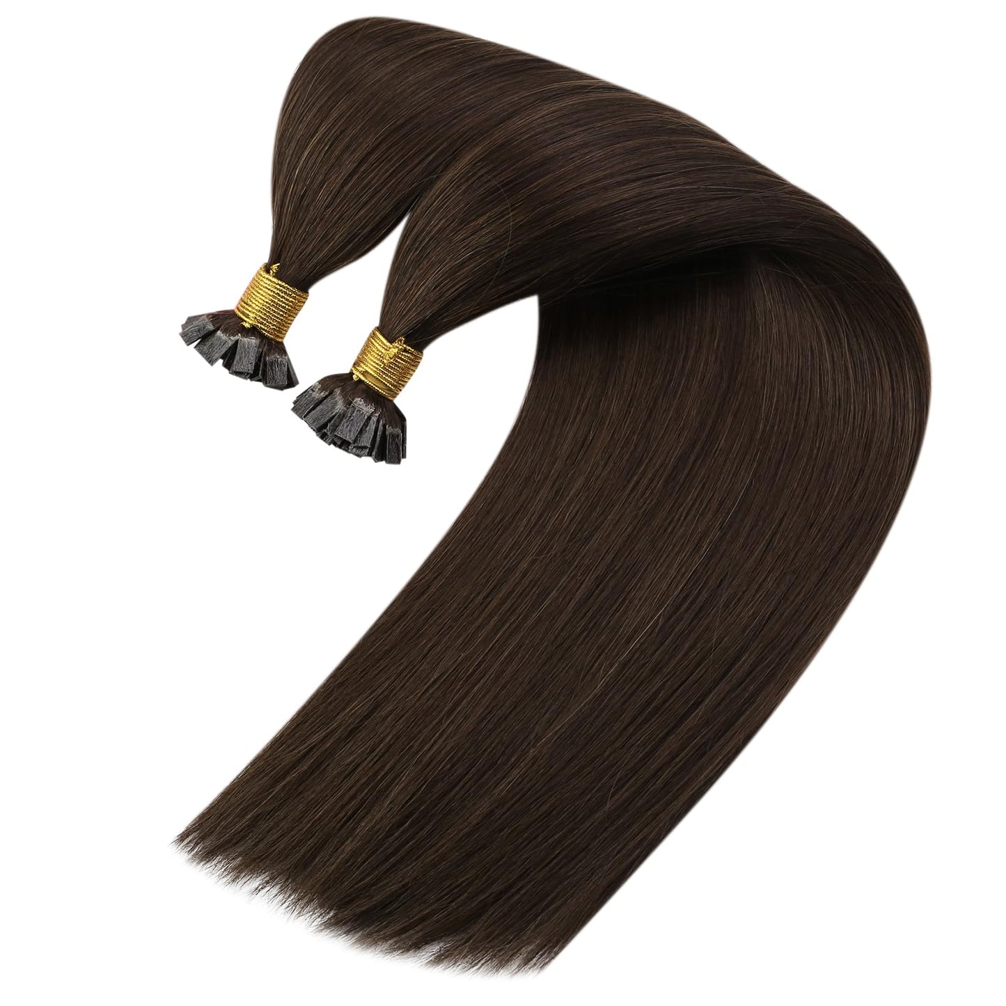 Remy Flat Tip Hair Extensions Human Hair Keratin Fusion Hair Extensions Real Human Hair Extensions for Women 50G/50S Warm Ash Blonde Highlight Bleach Blonde 16inch
