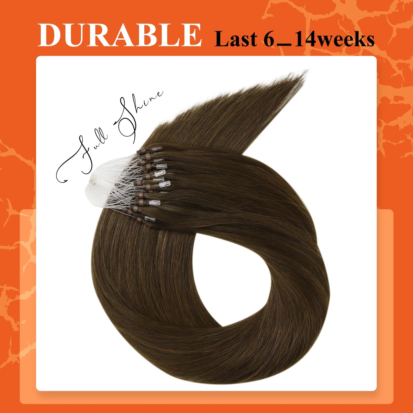 Full Shine Cold Fusion Prebonded Human Hair Extensions with Microbeads Color 18 Ash Blonde Highlighted 613 Blonde Micro Link Straight Hair 22 Inch Natural Hair Extensions for Women 50 Strands