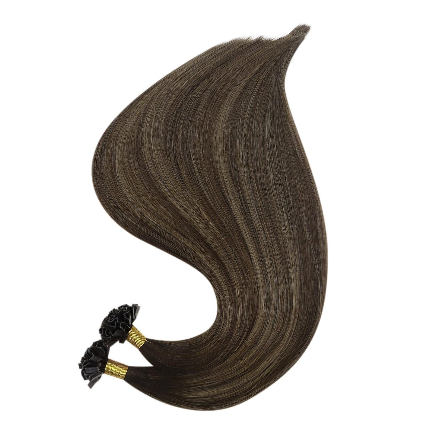 Full Shine Cold Fusion Prebonded Human Hair Extensions with Microbeads Color 18 Ash Blonde Highlighted 613 Blonde Micro Link Straight Hair 22 Inch Natural Hair Extensions for Women 50 Strands
