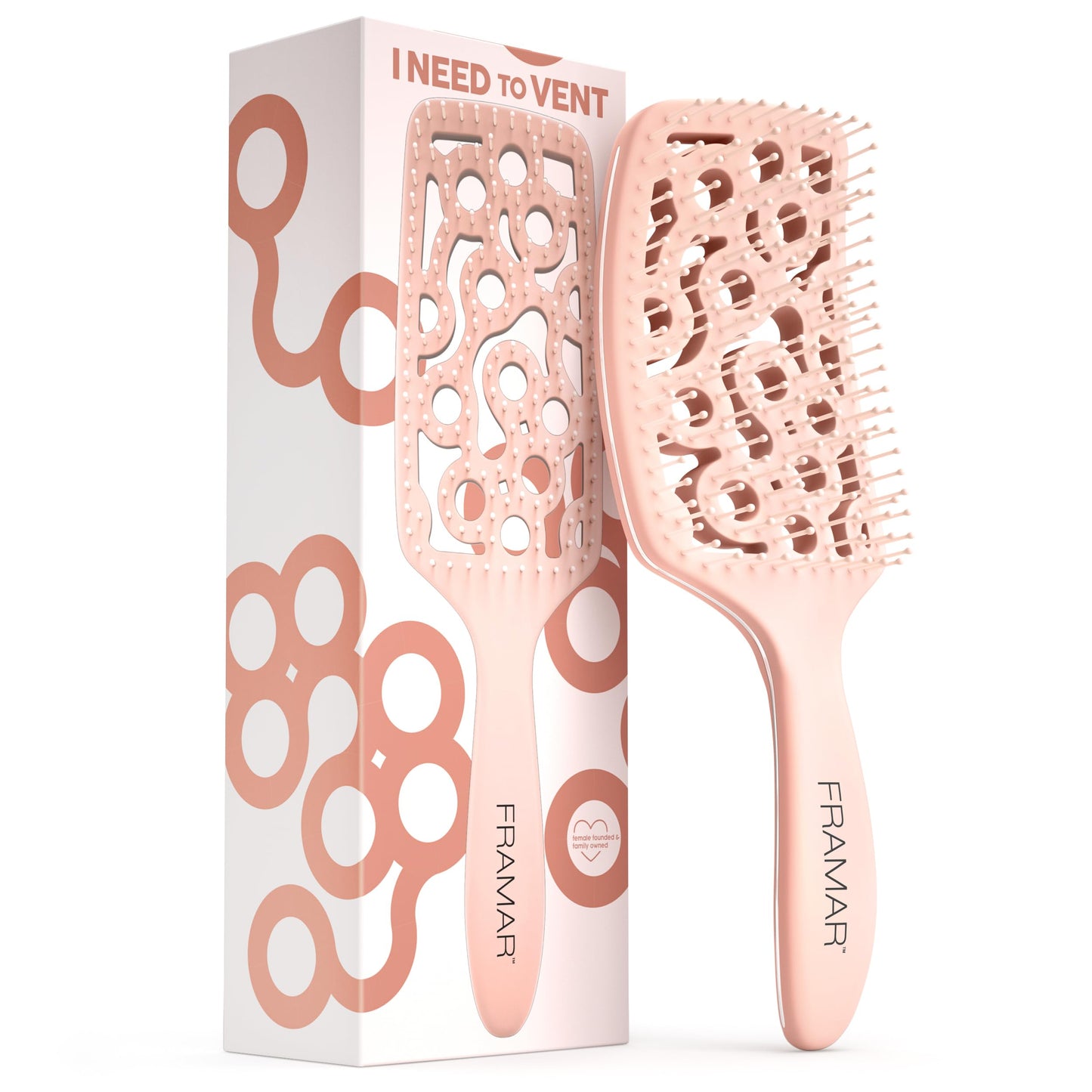 FRAMAR Professional Wet Hair Brush - Vented Hair Brush For Women, Curved Hair Detangler Brush, Blow Dry Brush, Hair Brush Dryer, Brosse a Cheveux, Curly Hair Brush Hair Dryer, Detangling Hair Brush