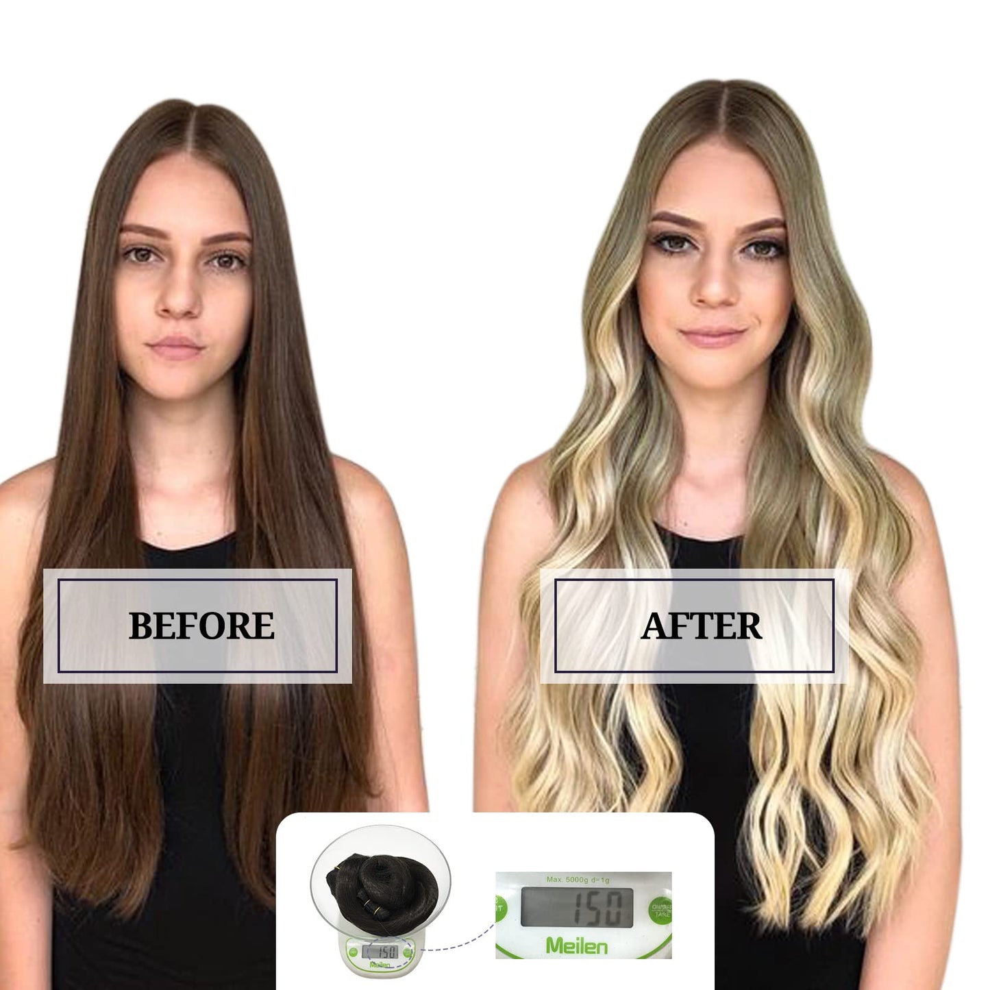 DOORES Seamless Clip in Hair Extensions Real Human Hair, Jet Black 150g 7pcs 20 Inch, Hair Extensions Clip in Human Hair Extensions Clip ins with Thin Weft Thick Straight Hair