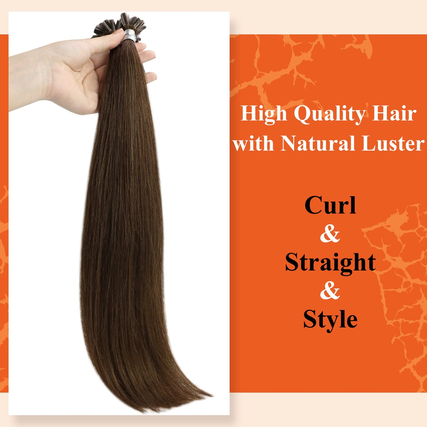 Full Shine Cold Fusion Prebonded Human Hair Extensions with Microbeads Color 18 Ash Blonde Highlighted 613 Blonde Micro Link Straight Hair 22 Inch Natural Hair Extensions for Women 50 Strands