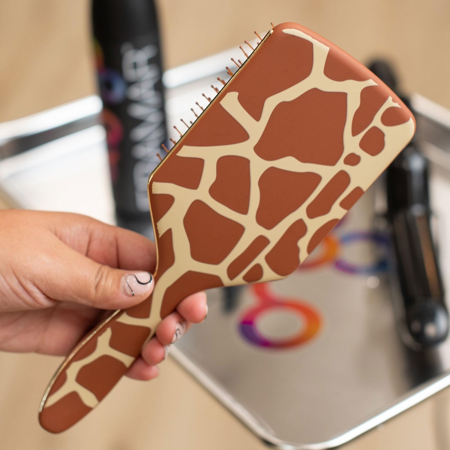 FRAMAR Detangling Hair Brush, Paddle Brush – Elegant Hair Brush For Women, Detangler Brush, Brosse A Cheveux, Curly Hair Brush, Hair Detangler for Women, Men and Children - Cow Print