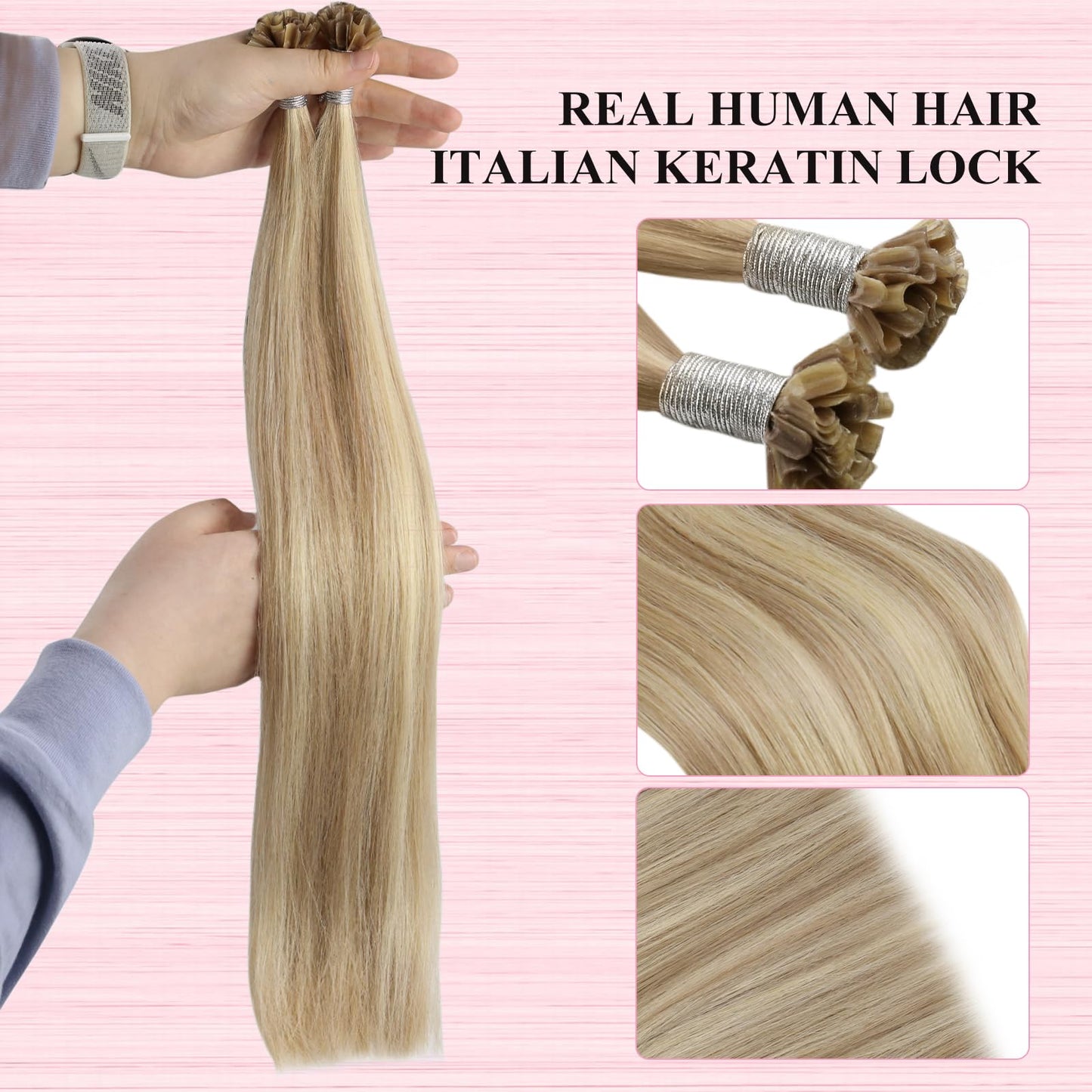REMY premium Micro Link Hair Extensions Highlight Micro Loop Hair Extensions Real Human Hair Light Brown Highlights Blonde Micro Extensions Real Human Hair Add Hair Volume 18 Inch 50s/50g
