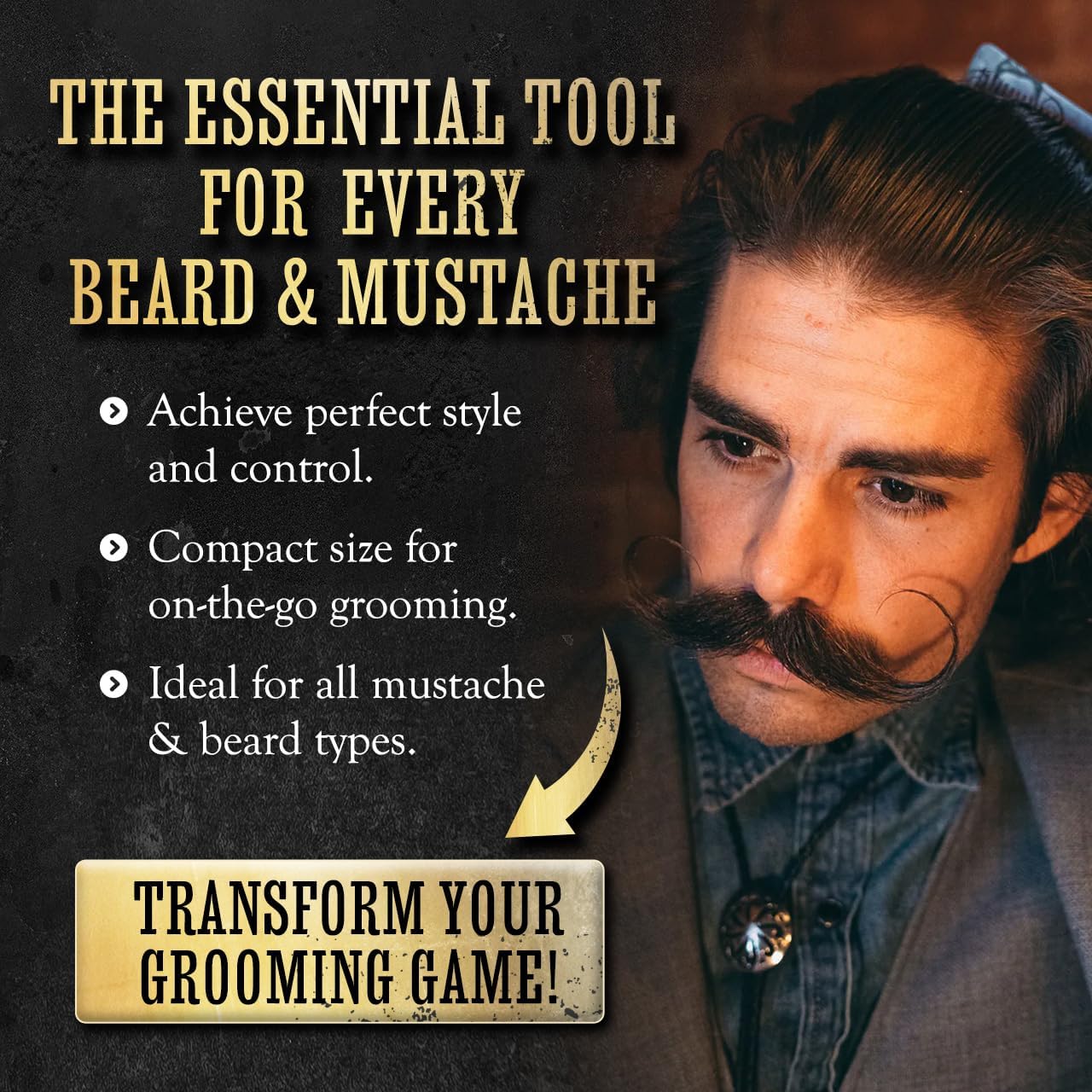 Death Grip Platinum Edition Mustache Comb for Men