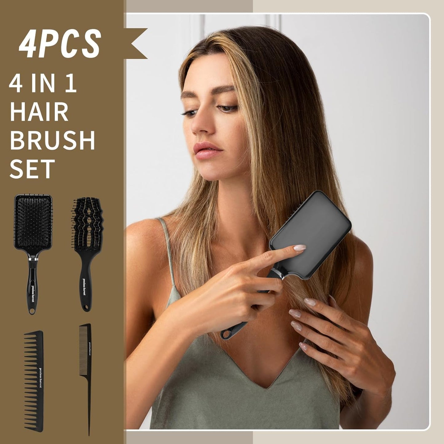 Four multi-functional comb sets, black massage comb, hair massage and styling, suitable for men or women, a must-have for both home and professionals