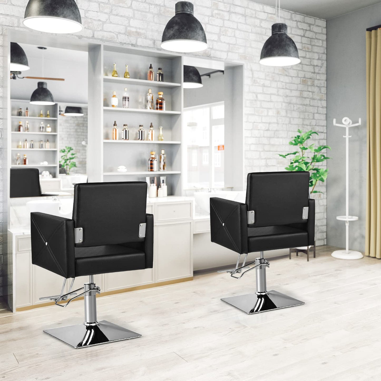 Giantex Reclining Salon Chair, Height Adjustable Heavy Duty Hydraulic Pump, Removable Headrest, Makeup Tattoo Station Barbershop Home, Swivel Barber Chair for Hair Stylist (Black, Luxury)