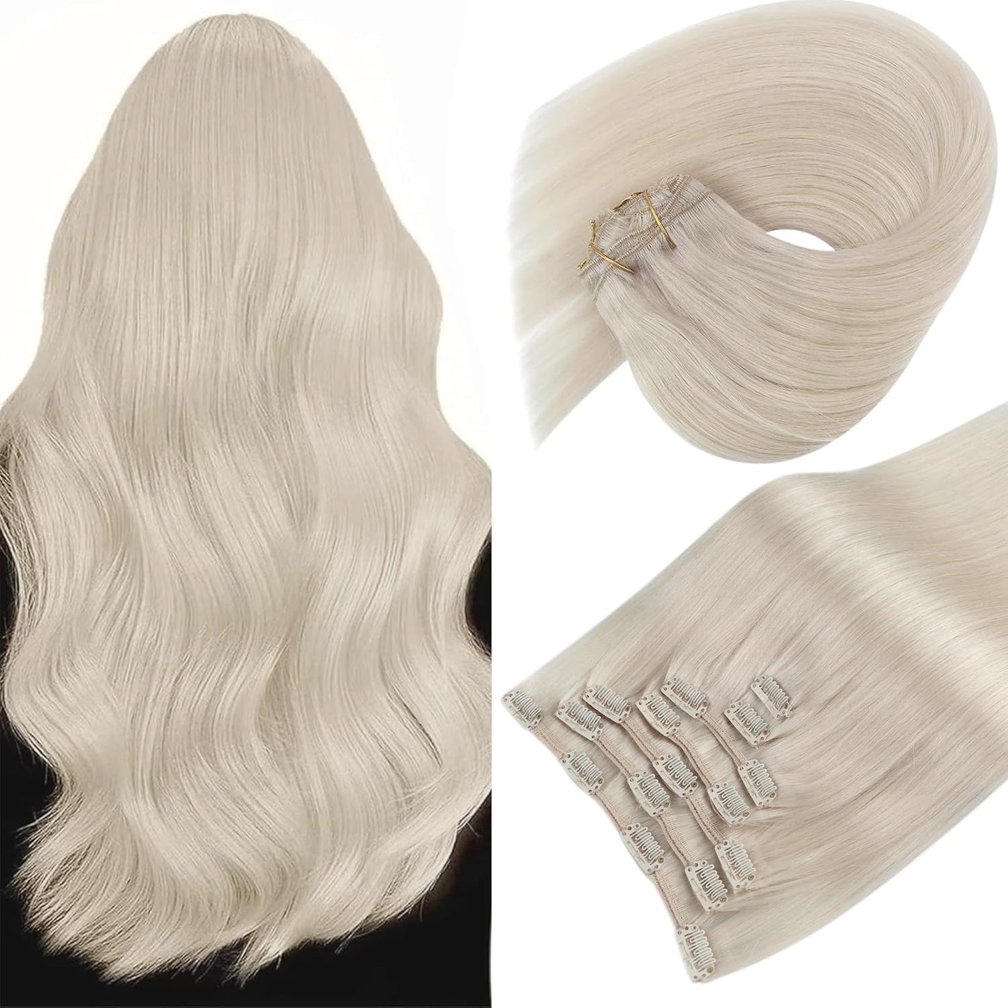 Clip in Hair Extensions Remy Human Hair Extensions for Women Real Hair Clip in Extensions Double Weft Dark Brown Balayage Medium Brown (12 inch-5pcs/80g, 14-24 inch-7pcs/120g)