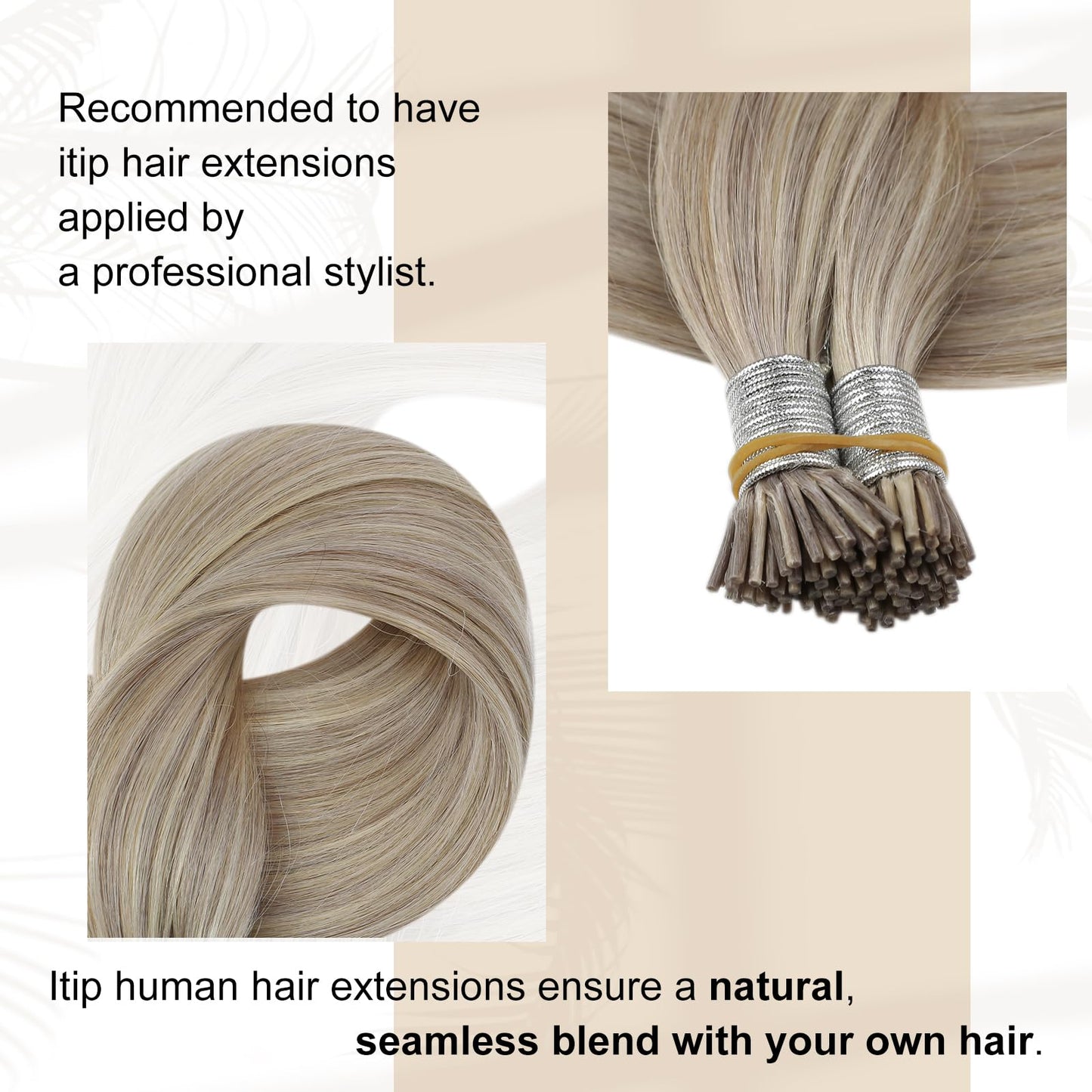 Full Shine Cold Fusion Prebonded Human Hair Extensions with Microbeads Color 18 Ash Blonde Highlighted 613 Blonde Micro Link Straight Hair 22 Inch Natural Hair Extensions for Women 50 Strands