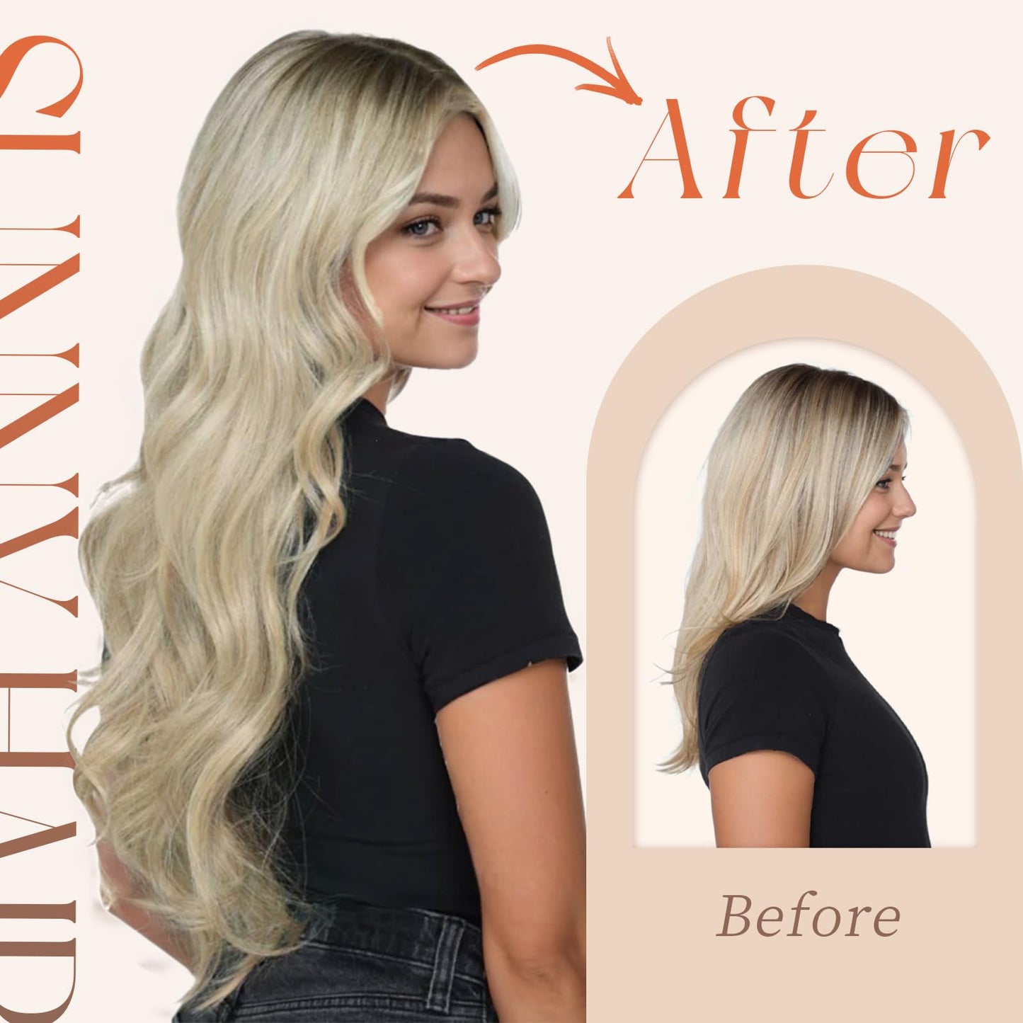 Remy Flat Tip Hair Extensions Human Hair Keratin Fusion Hair Extensions Real Human Hair Extensions for Women 50G/50S Warm Ash Blonde Highlight Bleach Blonde 16inch