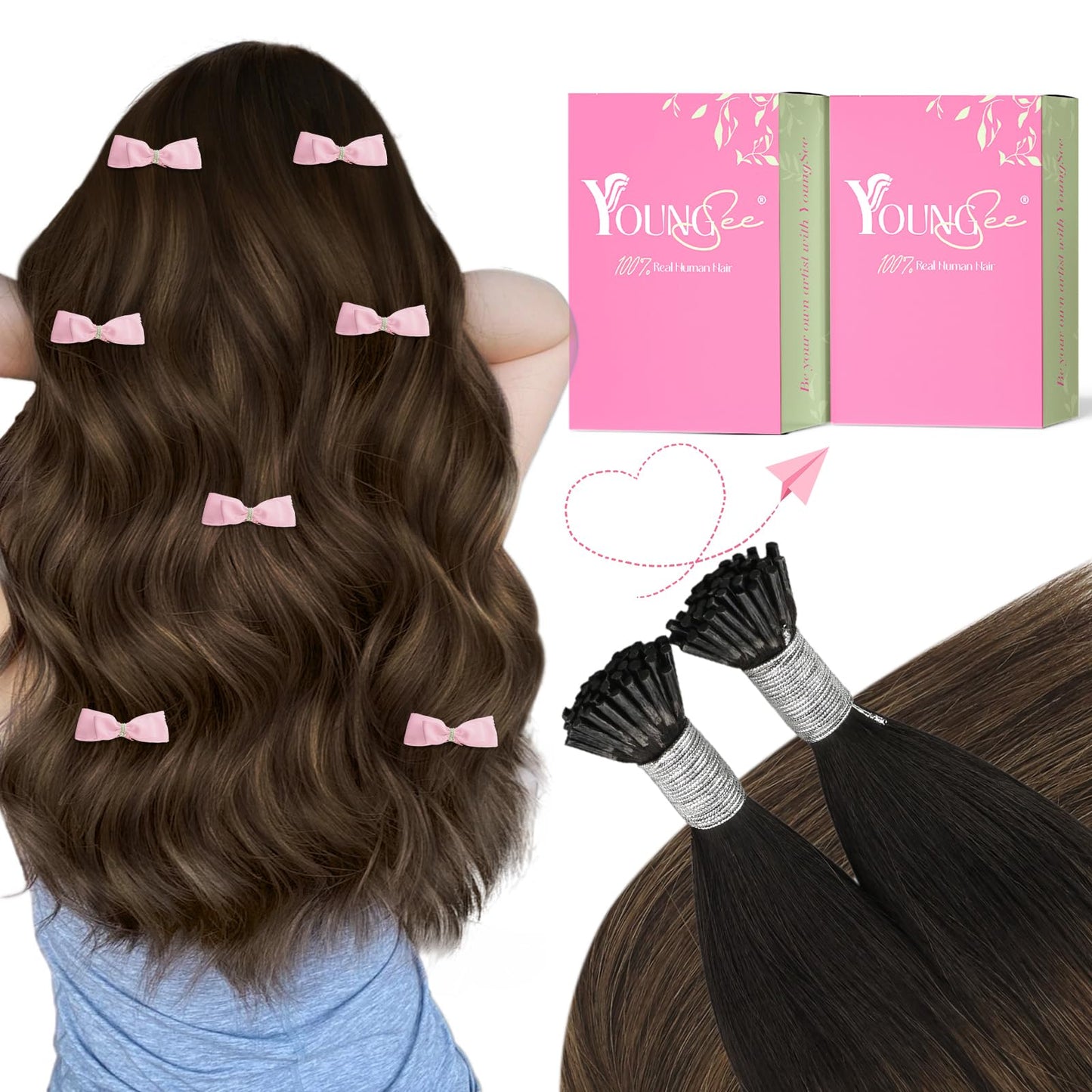 REMY premium Micro Link Hair Extensions Highlight Micro Loop Hair Extensions Real Human Hair Light Brown Highlights Blonde Micro Extensions Real Human Hair Add Hair Volume 18 Inch 50s/50g