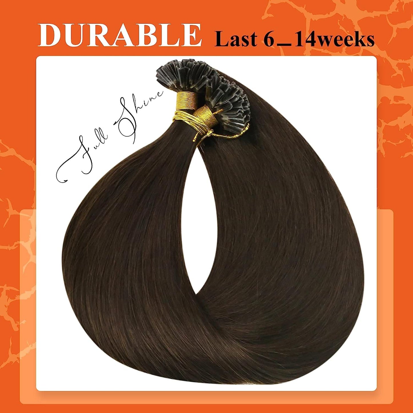 Full Shine Cold Fusion Prebonded Human Hair Extensions with Microbeads Color 18 Ash Blonde Highlighted 613 Blonde Micro Link Straight Hair 22 Inch Natural Hair Extensions for Women 50 Strands
