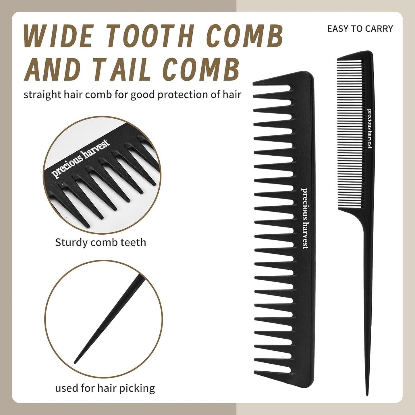 Four multi-functional comb sets, black massage comb, hair massage and styling, suitable for men or women, a must-have for both home and professionals