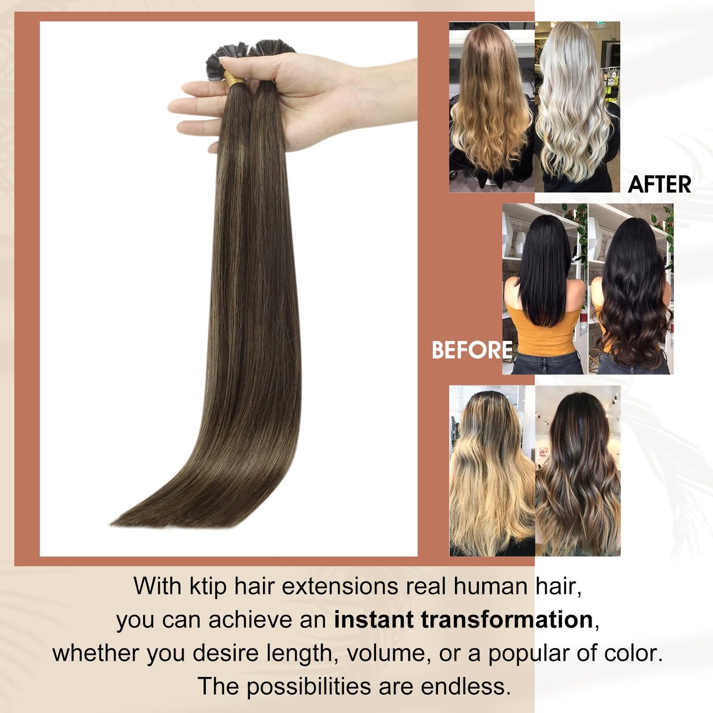 Full Shine Cold Fusion Prebonded Human Hair Extensions with Microbeads Color 18 Ash Blonde Highlighted 613 Blonde Micro Link Straight Hair 22 Inch Natural Hair Extensions for Women 50 Strands
