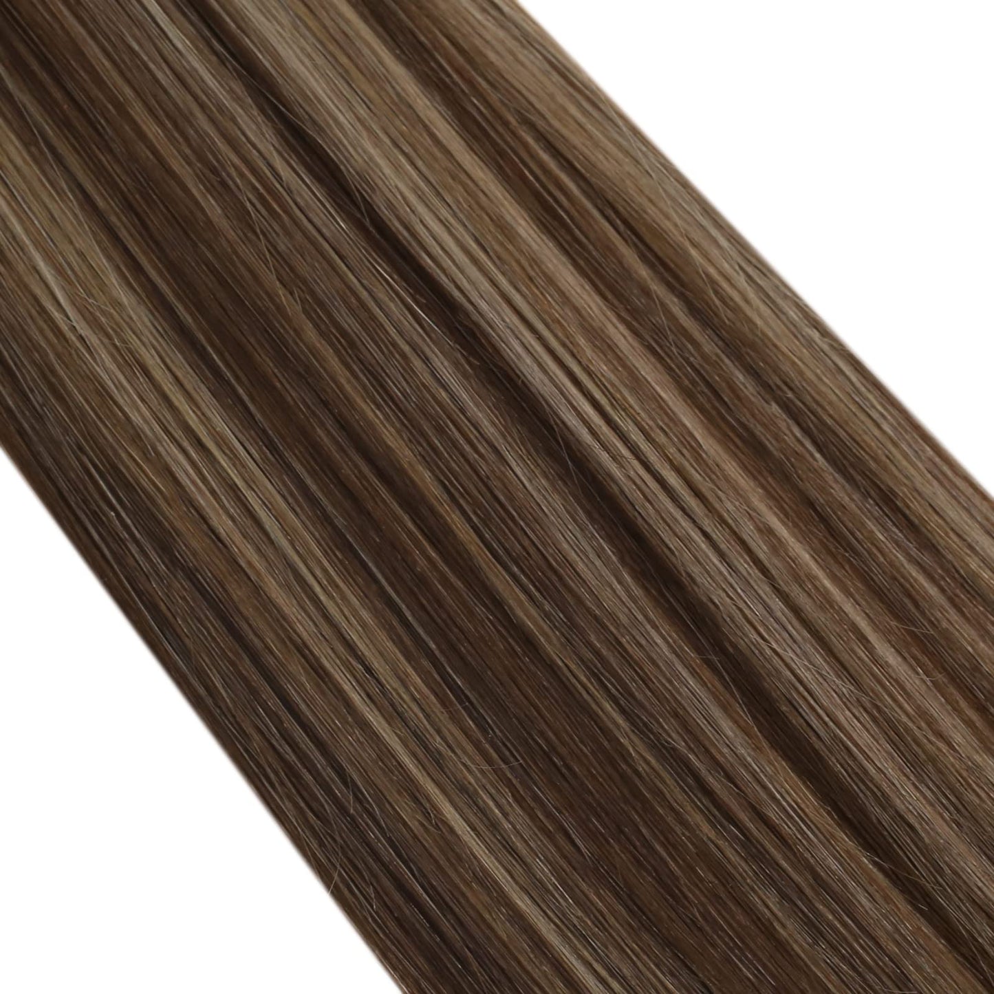 Full Shine Cold Fusion Prebonded Human Hair Extensions with Microbeads Color 18 Ash Blonde Highlighted 613 Blonde Micro Link Straight Hair 22 Inch Natural Hair Extensions for Women 50 Strands