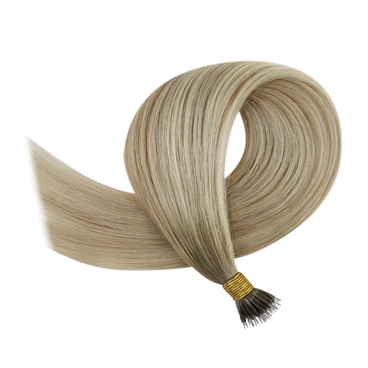 REMY premium Micro Link Hair Extensions Highlight Micro Loop Hair Extensions Real Human Hair Light Brown Highlights Blonde Micro Extensions Real Human Hair Add Hair Volume 18 Inch 50s/50g