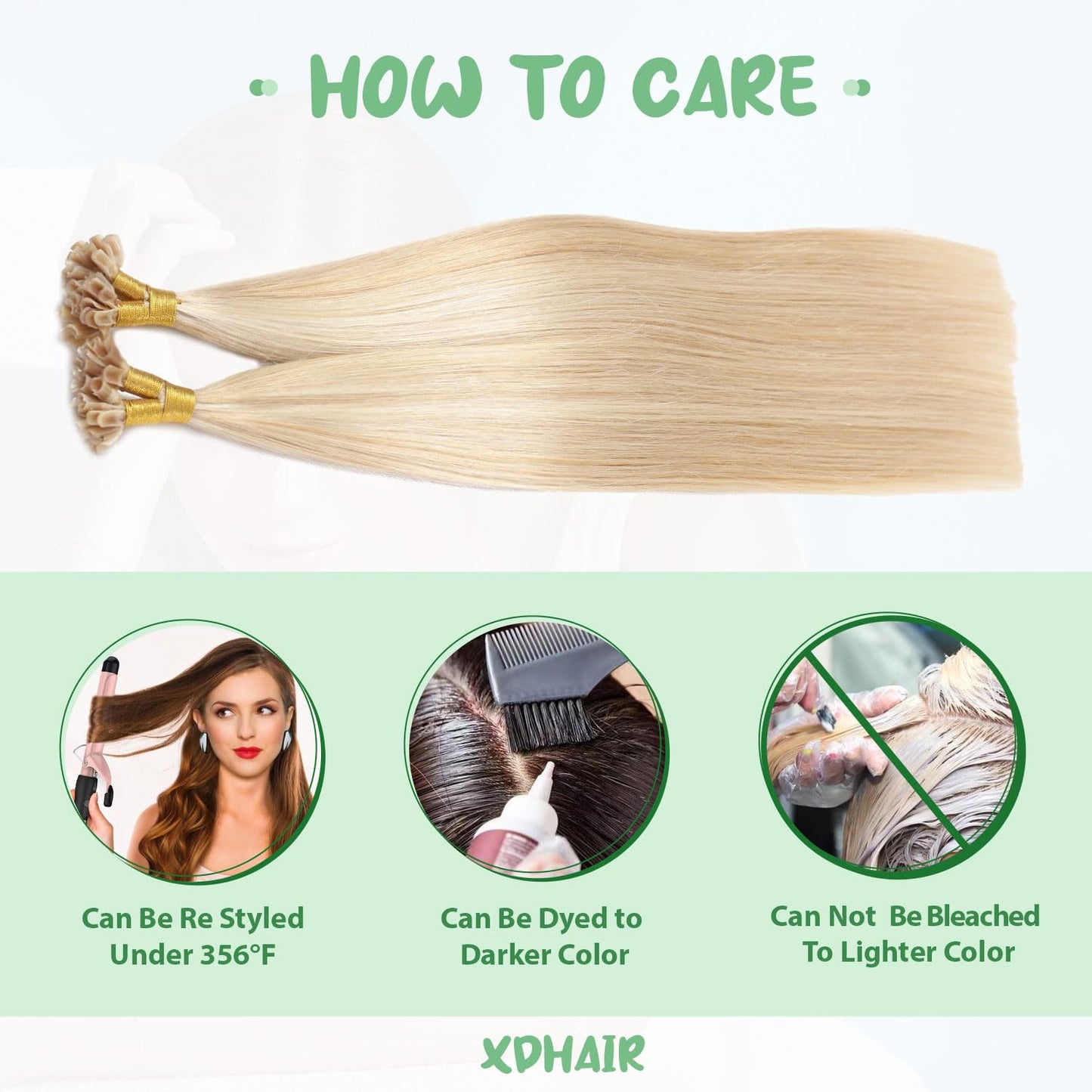 U Tip Hair Extensions Real Human Hair 50 Strands 50g 20inch Balayage Ombre Walnut Brown to Ash Brown and Blonde Pre Bonded Hair Extensions Nail U Tip Hair Extensions #3/8/22 20inch