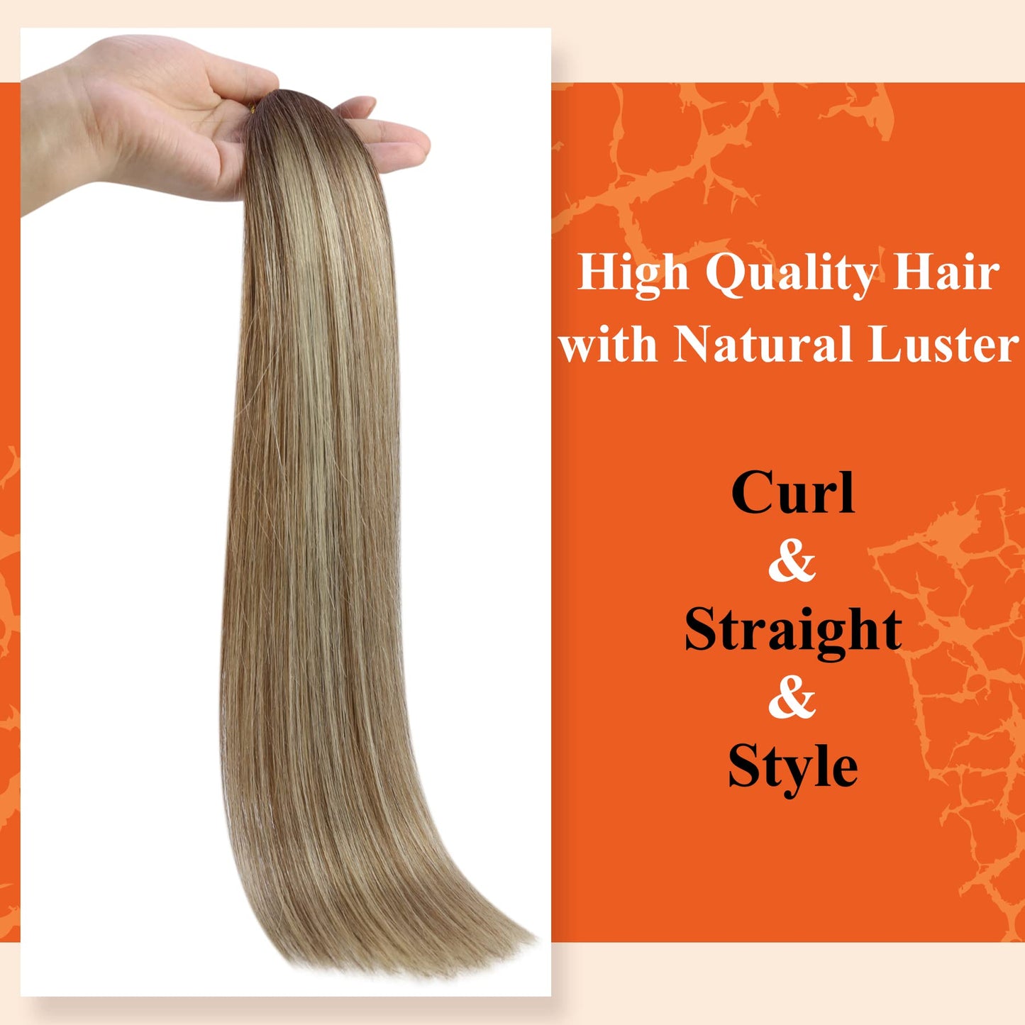 Full Shine Cold Fusion Prebonded Human Hair Extensions with Microbeads Color 18 Ash Blonde Highlighted 613 Blonde Micro Link Straight Hair 22 Inch Natural Hair Extensions for Women 50 Strands