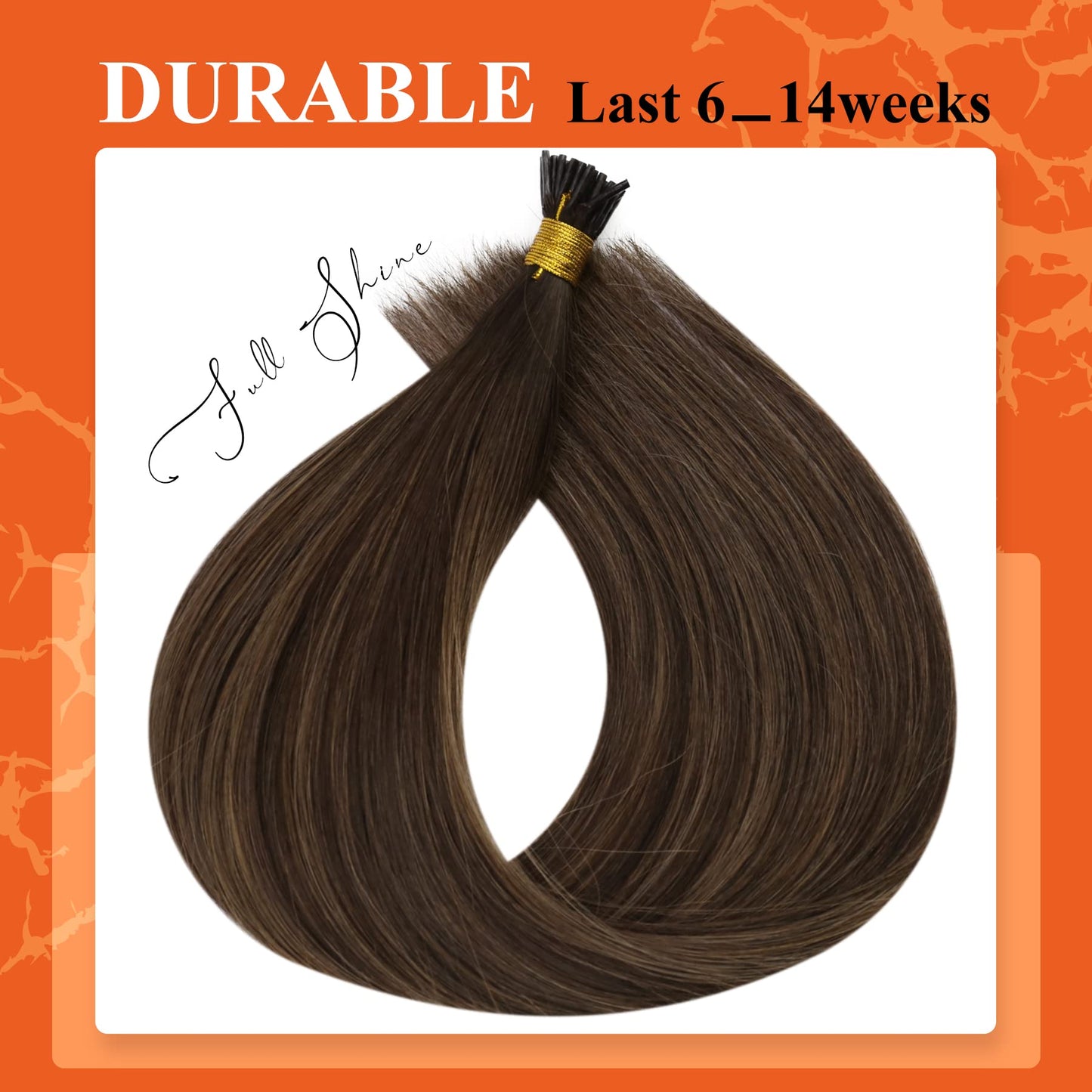 Full Shine Cold Fusion Prebonded Human Hair Extensions with Microbeads Color 18 Ash Blonde Highlighted 613 Blonde Micro Link Straight Hair 22 Inch Natural Hair Extensions for Women 50 Strands