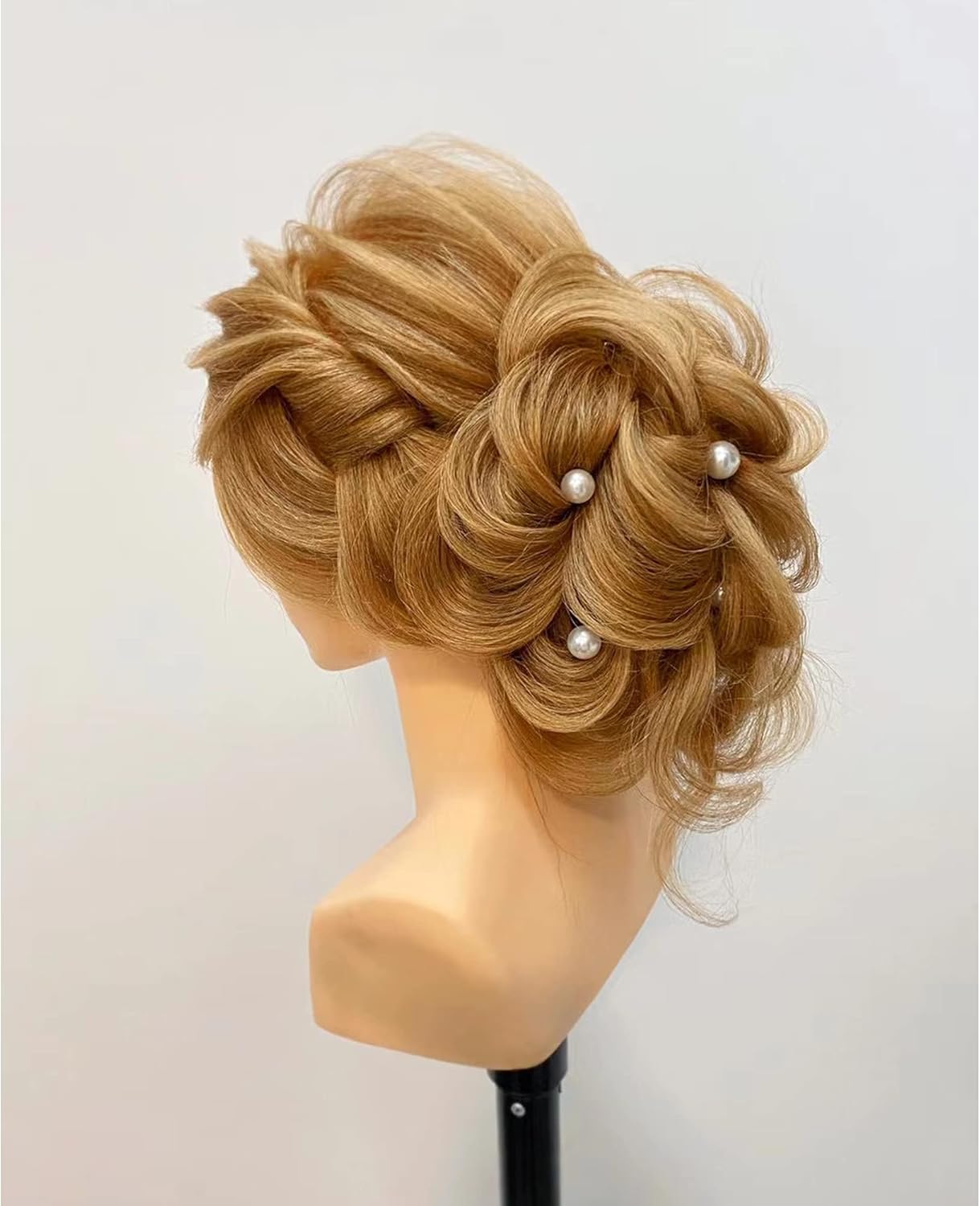 omc 06 100% Human Hair Mannequin Head with Shoulder 22inches Hairdresser Training Head Manikin Cosmetology Doll Head for Hair Styling & Training Practice #8 Color