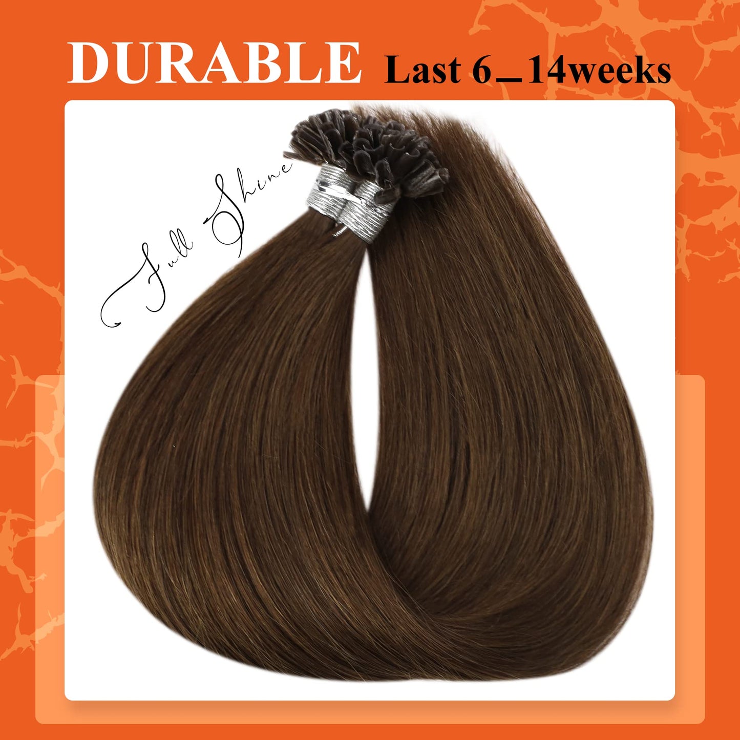 Full Shine Cold Fusion Prebonded Human Hair Extensions with Microbeads Color 18 Ash Blonde Highlighted 613 Blonde Micro Link Straight Hair 22 Inch Natural Hair Extensions for Women 50 Strands