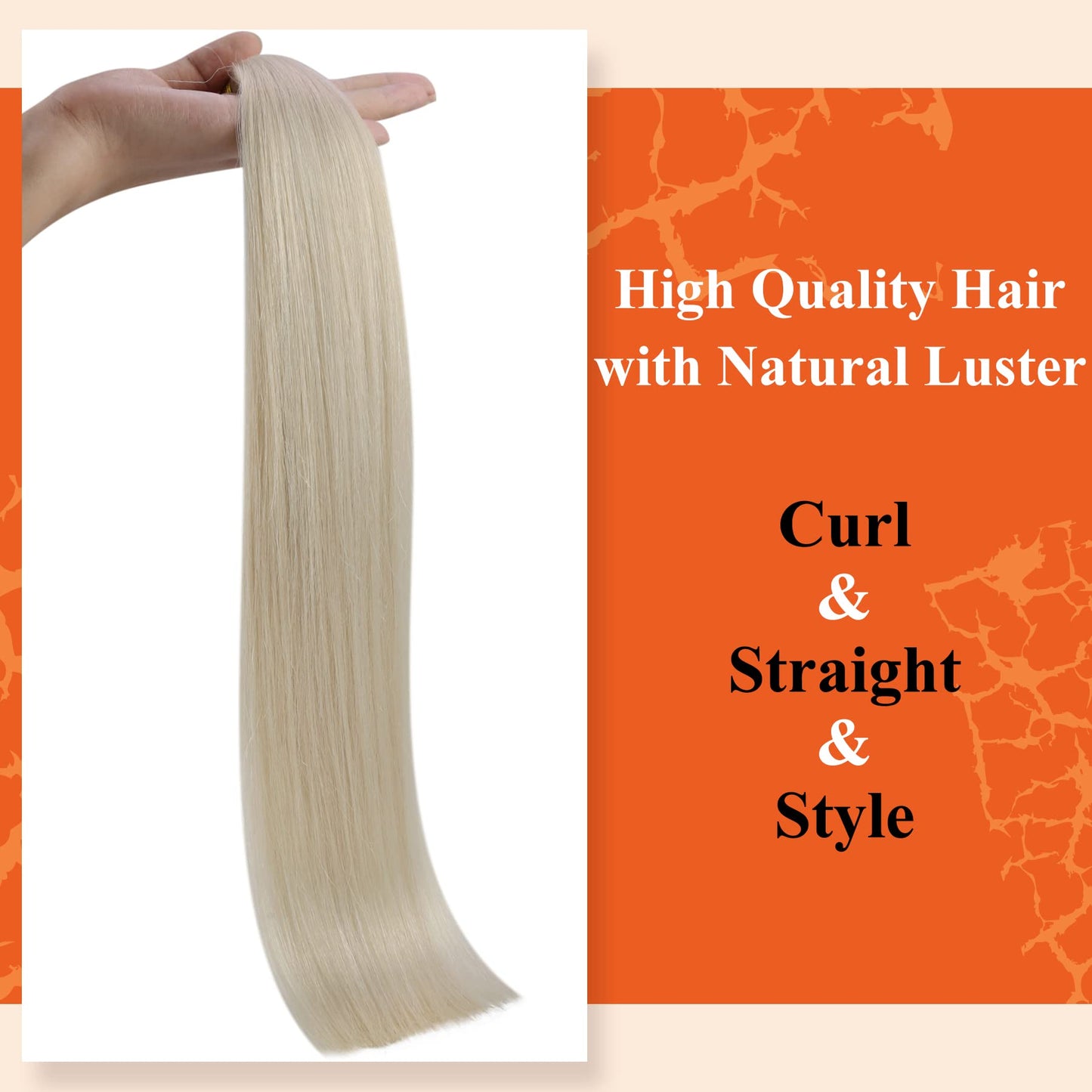 Full Shine Cold Fusion Prebonded Human Hair Extensions with Microbeads Color 18 Ash Blonde Highlighted 613 Blonde Micro Link Straight Hair 22 Inch Natural Hair Extensions for Women 50 Strands