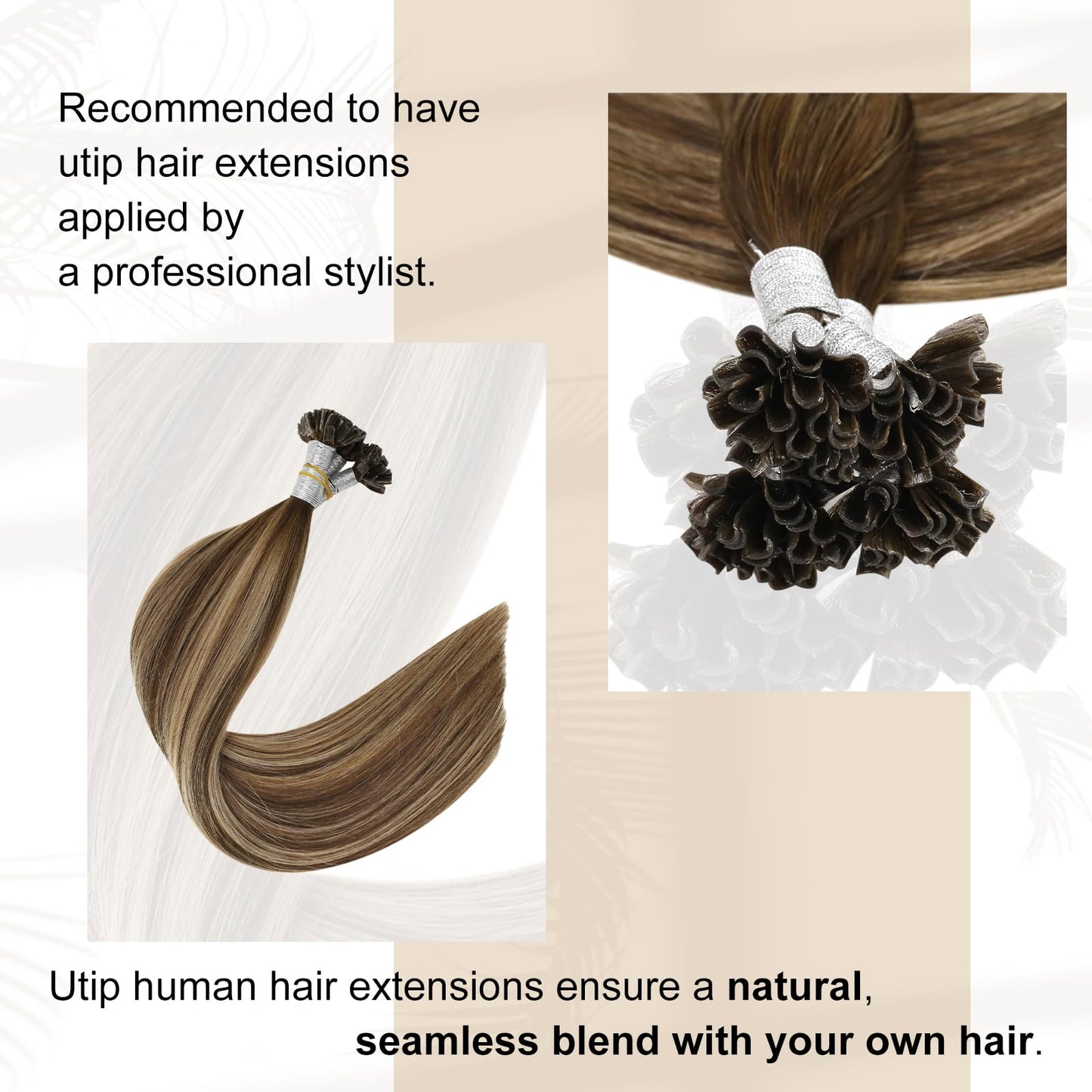 Full Shine Cold Fusion Prebonded Human Hair Extensions with Microbeads Color 18 Ash Blonde Highlighted 613 Blonde Micro Link Straight Hair 22 Inch Natural Hair Extensions for Women 50 Strands
