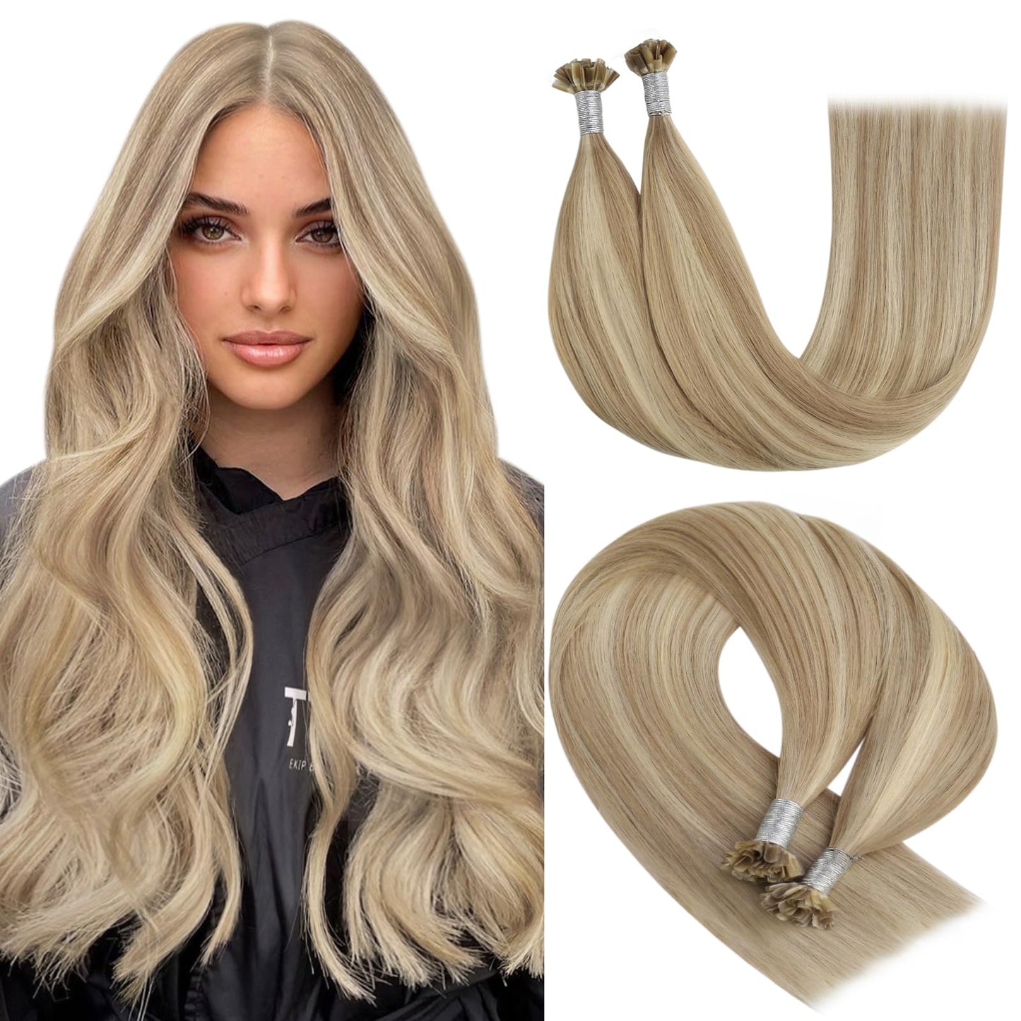 REMY premium Micro Link Hair Extensions Highlight Micro Loop Hair Extensions Real Human Hair Light Brown Highlights Blonde Micro Extensions Real Human Hair Add Hair Volume 18 Inch 50s/50g