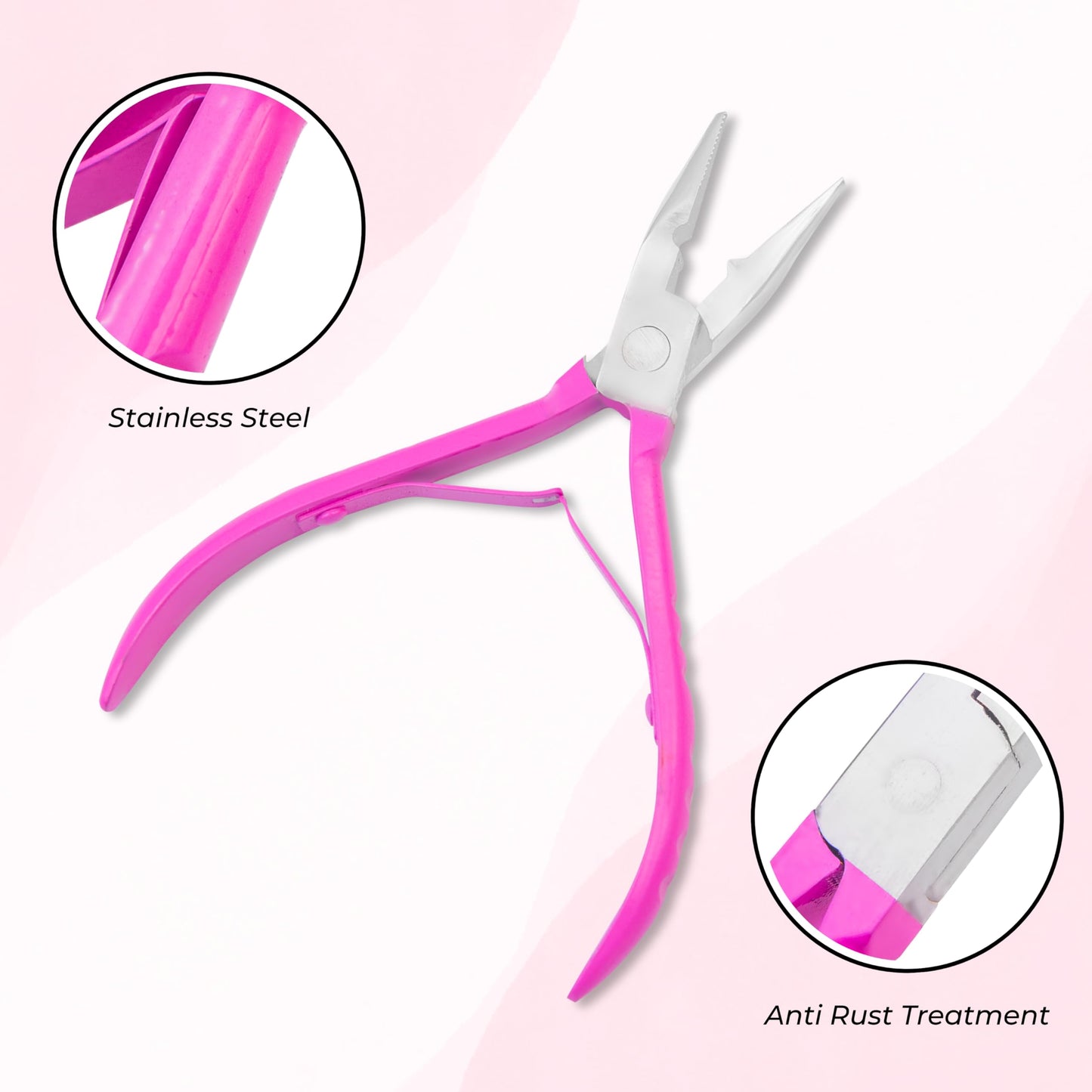 SIVOTE Hair Extension Beads Closer Plier Pink - Multi Functional Tool Kit for Micro Links, Micro Rings, Feather Extensions, and Seamless Beads Closure