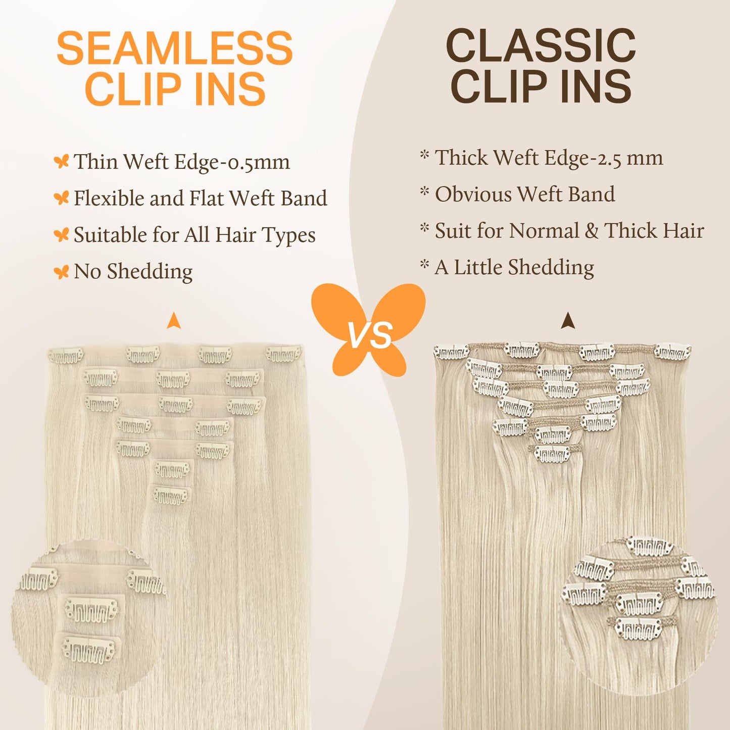 DOORES Seamless Clip in Hair Extensions Real Human Hair, Jet Black 150g 7pcs 20 Inch, Hair Extensions Clip in Human Hair Extensions Clip ins with Thin Weft Thick Straight Hair