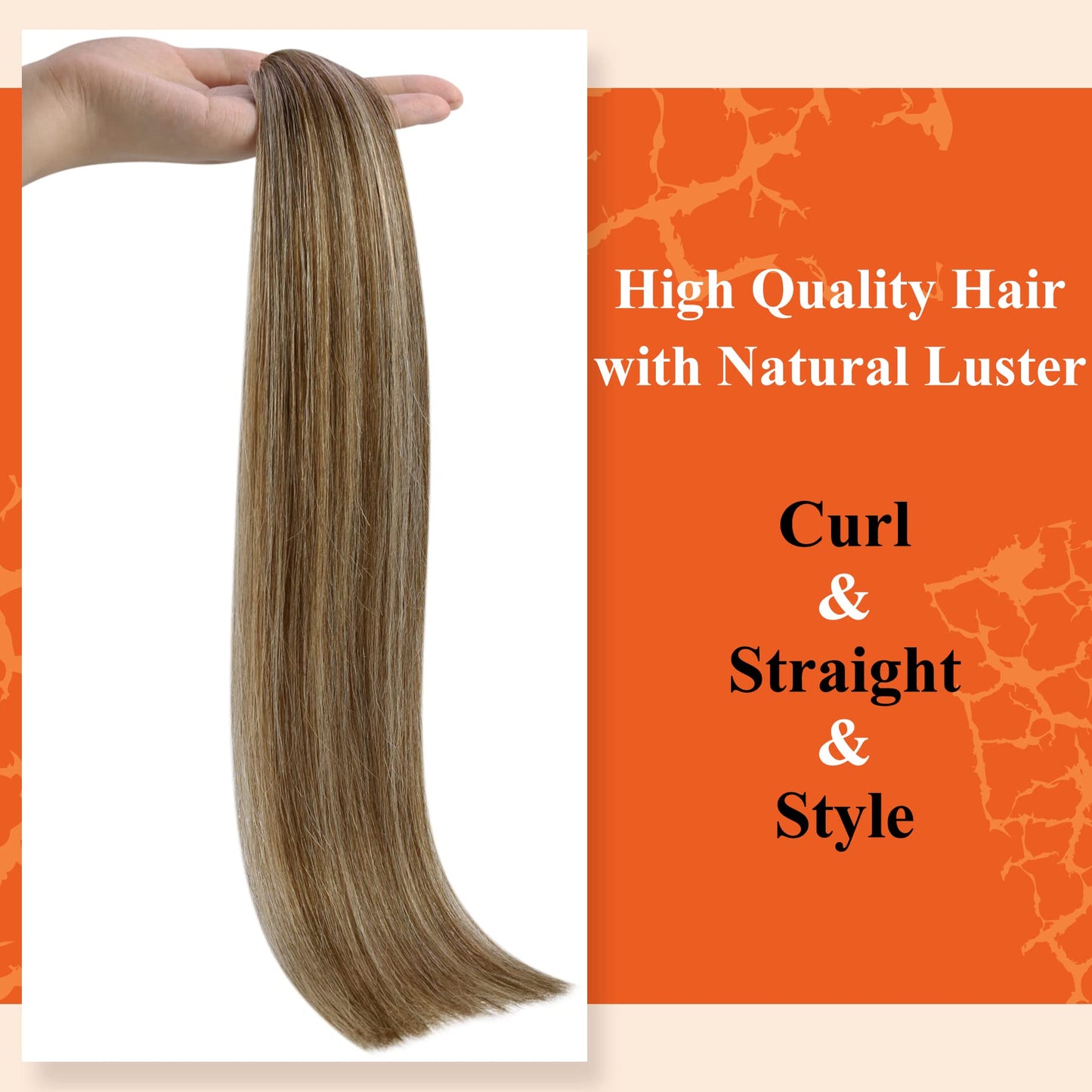 Full Shine Cold Fusion Prebonded Human Hair Extensions with Microbeads Color 18 Ash Blonde Highlighted 613 Blonde Micro Link Straight Hair 22 Inch Natural Hair Extensions for Women 50 Strands