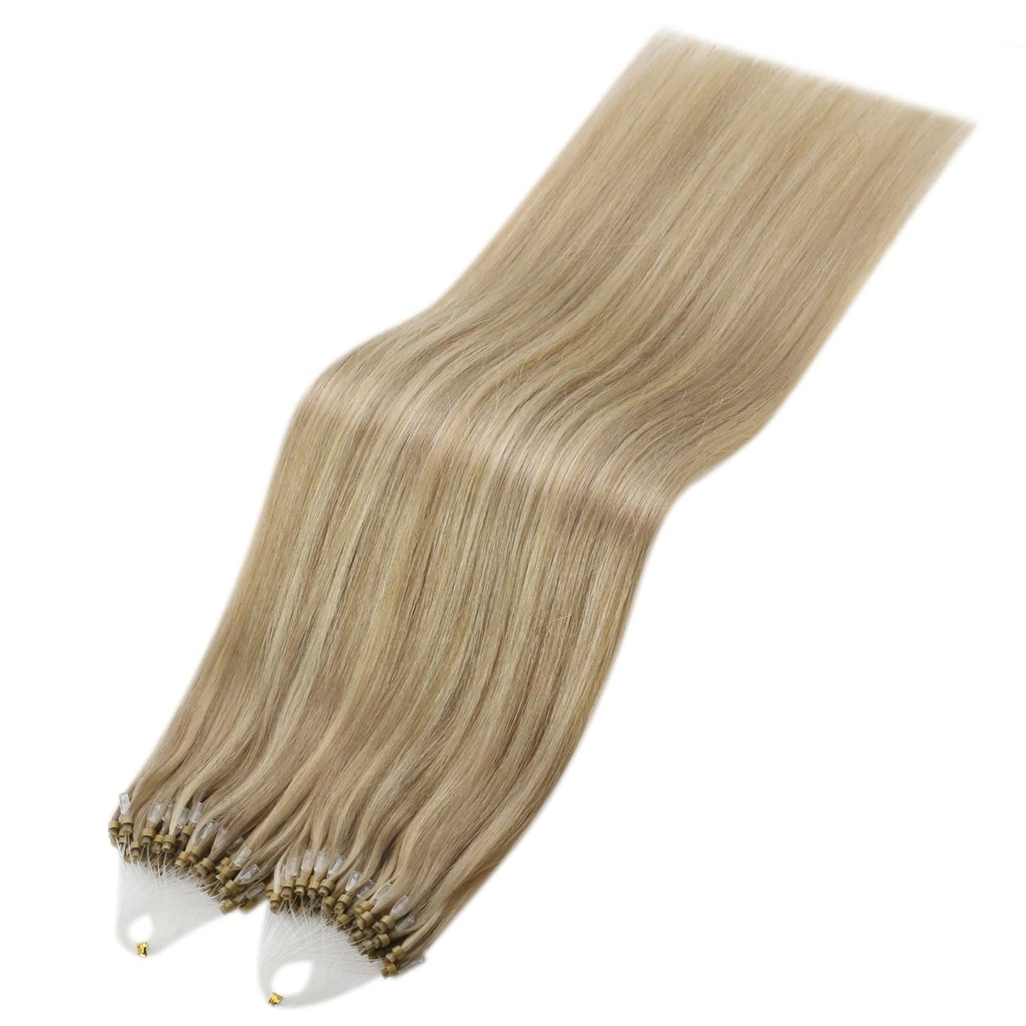 REMY premium Micro Link Hair Extensions Highlight Micro Loop Hair Extensions Real Human Hair Light Brown Highlights Blonde Micro Extensions Real Human Hair Add Hair Volume 18 Inch 50s/50g