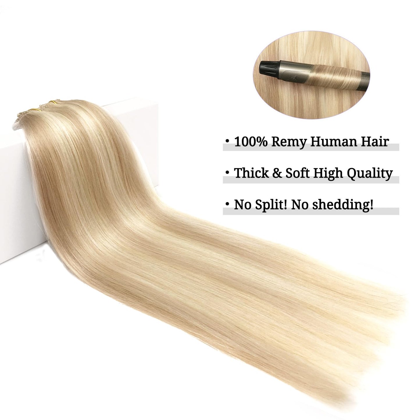 DOORES Seamless Clip in Hair Extensions Real Human Hair, Jet Black 150g 7pcs 20 Inch, Hair Extensions Clip in Human Hair Extensions Clip ins with Thin Weft Thick Straight Hair