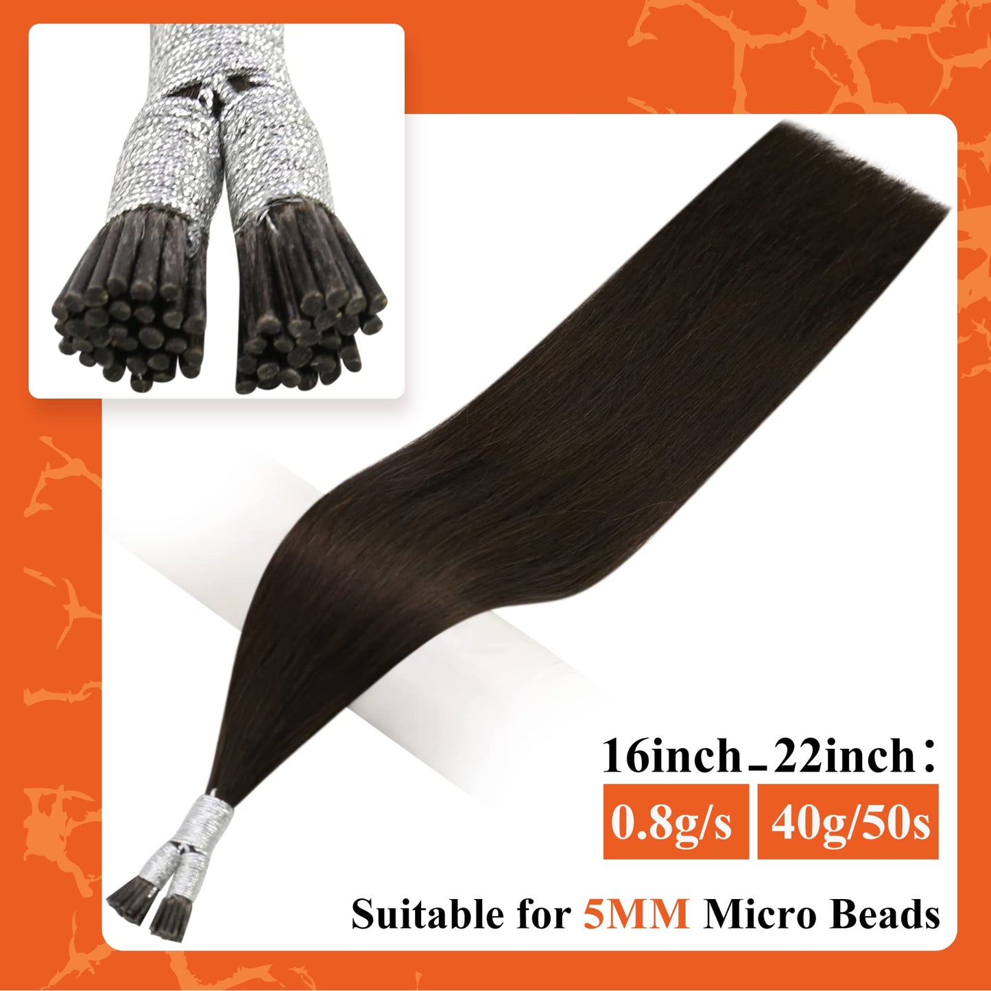 Full Shine Cold Fusion Prebonded Human Hair Extensions with Microbeads Color 18 Ash Blonde Highlighted 613 Blonde Micro Link Straight Hair 22 Inch Natural Hair Extensions for Women 50 Strands
