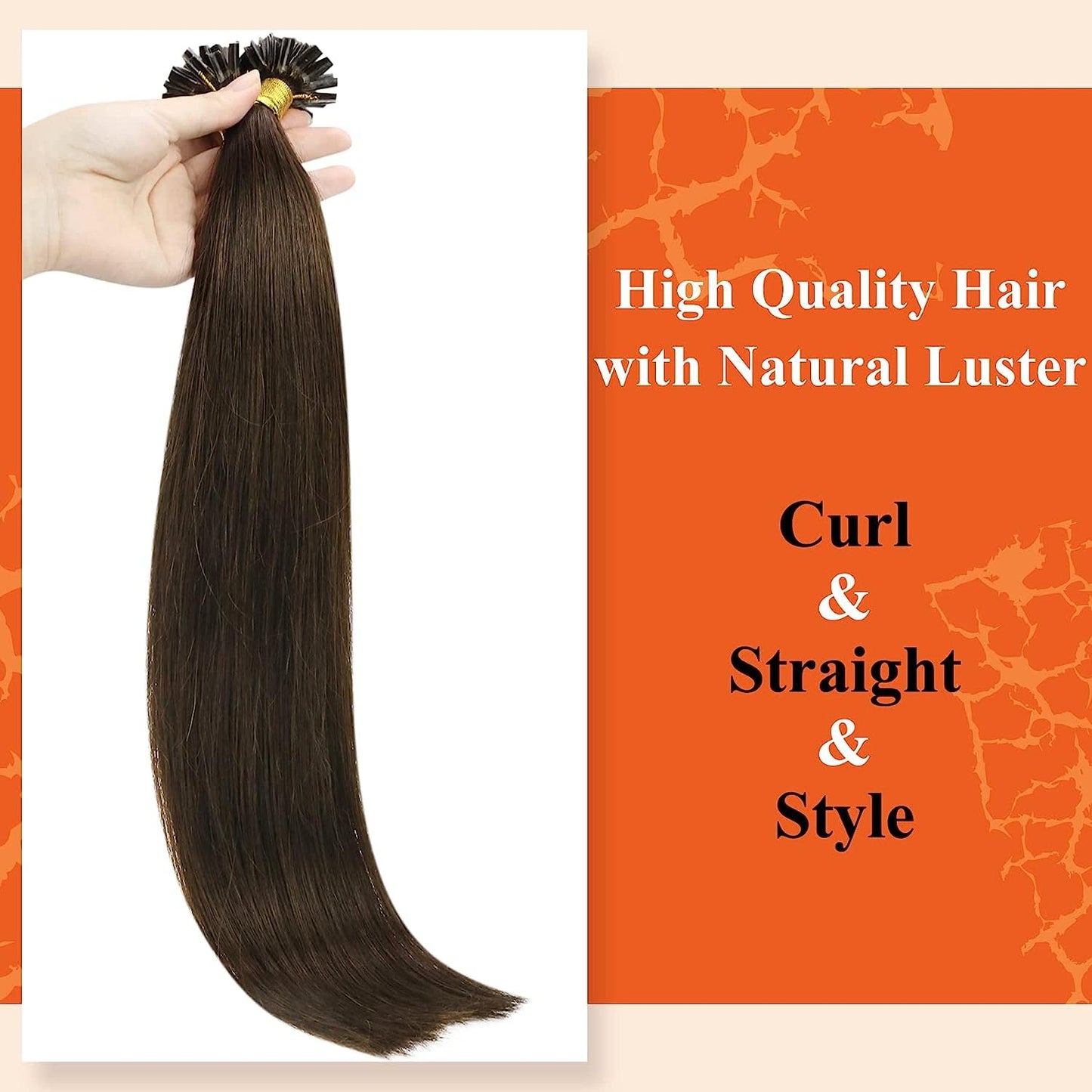 Full Shine Cold Fusion Prebonded Human Hair Extensions with Microbeads Color 18 Ash Blonde Highlighted 613 Blonde Micro Link Straight Hair 22 Inch Natural Hair Extensions for Women 50 Strands