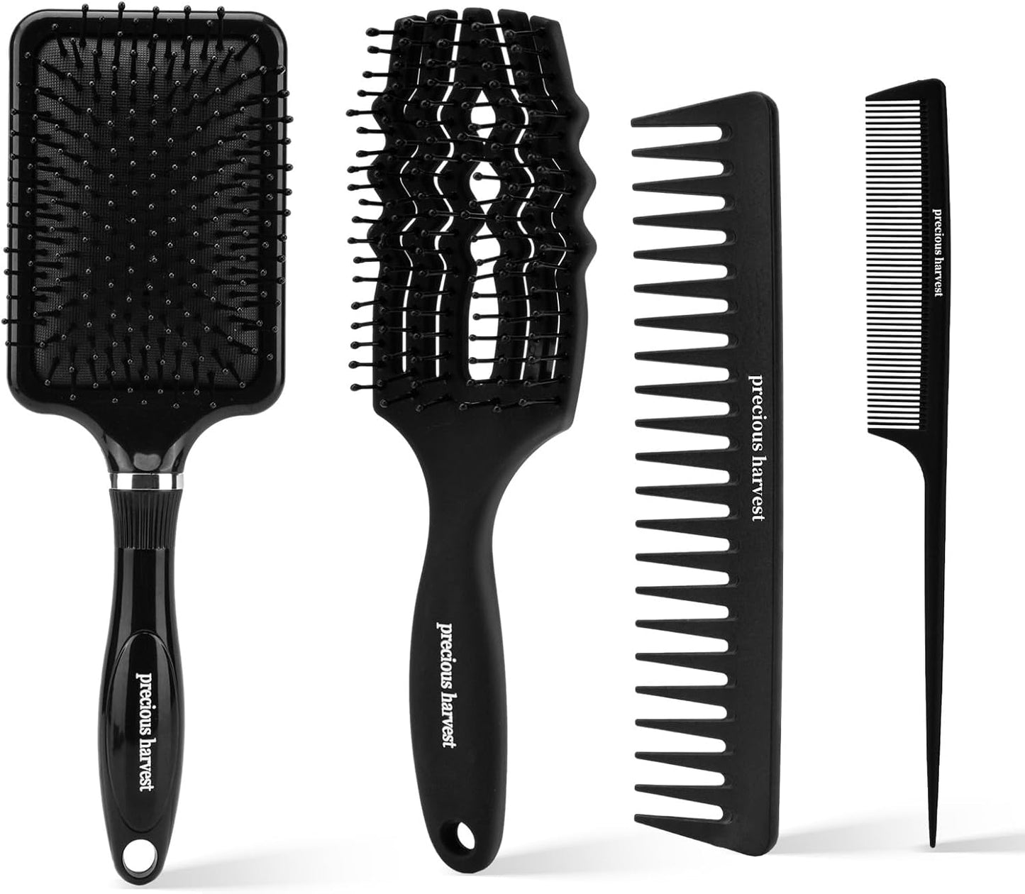 Four multi-functional comb sets, black massage comb, hair massage and styling, suitable for men or women, a must-have for both home and professionals