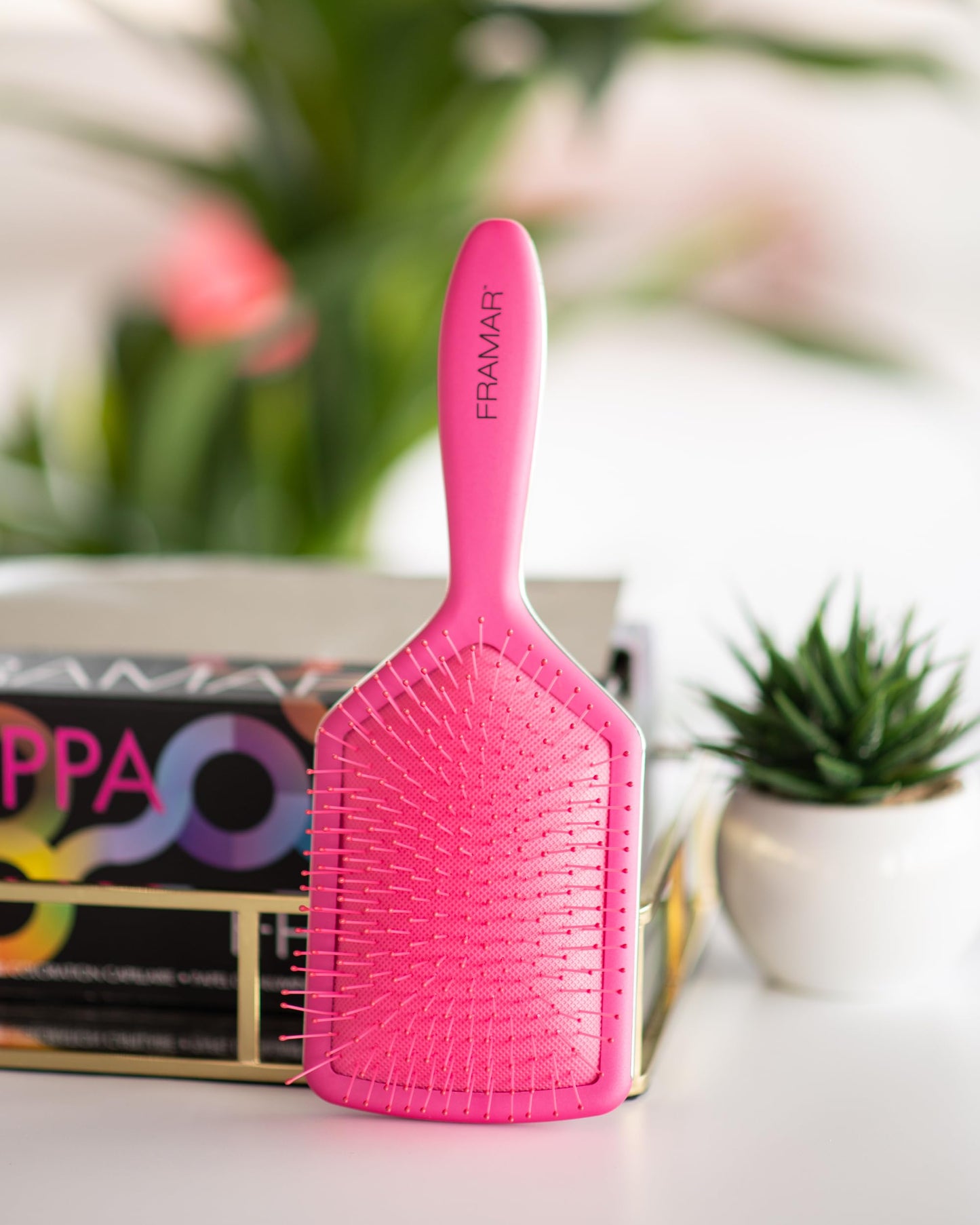 FRAMAR Detangling Hair Brush, Paddle Brush – Elegant Hair Brush For Women, Detangler Brush, Brosse A Cheveux, Curly Hair Brush, Hair Detangler for Women, Men and Children - Cow Print