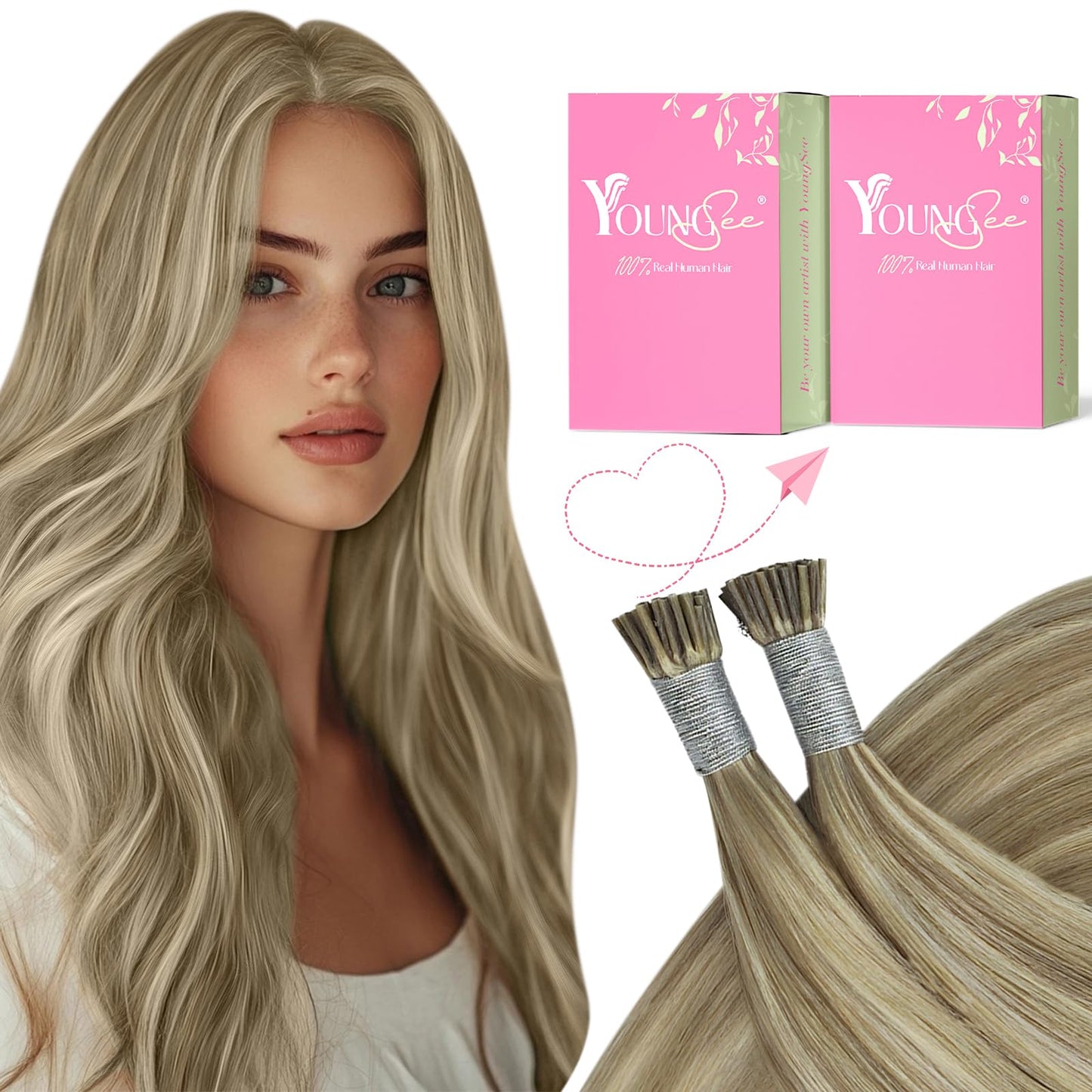 REMY premium Micro Link Hair Extensions Highlight Micro Loop Hair Extensions Real Human Hair Light Brown Highlights Blonde Micro Extensions Real Human Hair Add Hair Volume 18 Inch 50s/50g