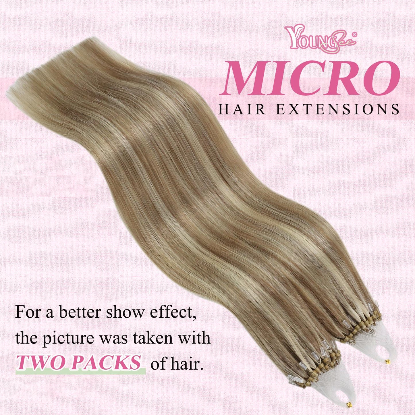 REMY premium Micro Link Hair Extensions Highlight Micro Loop Hair Extensions Real Human Hair Light Brown Highlights Blonde Micro Extensions Real Human Hair Add Hair Volume 18 Inch 50s/50g