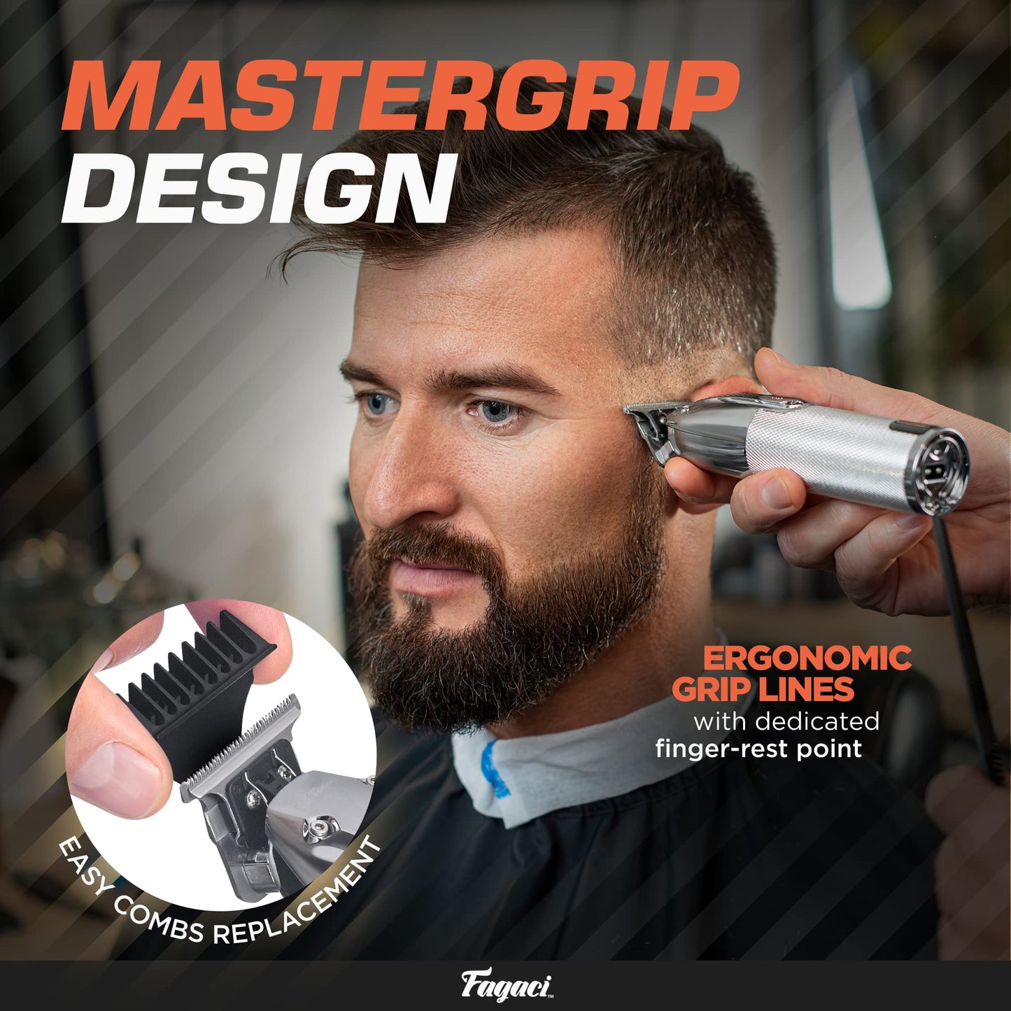 Fagaci Cordless Trimmers for Barbers - Turbo Power with Precise Cutting, Hair Liners for Men Clippers, T-Blade Trimmer for Men, Professional Zero Gapped Hair Trimmer for Men, T-Outliner Barber Trimmer