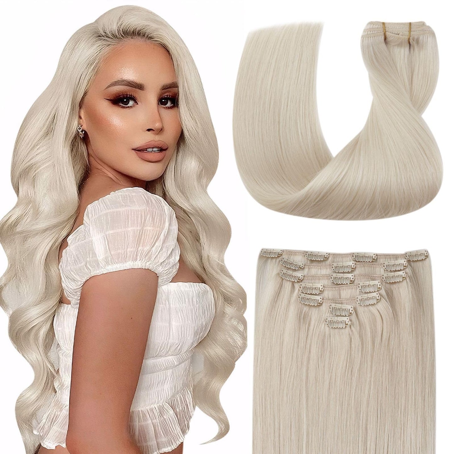 Clip in Hair Extensions Remy Human Hair Extensions for Women Real Hair Clip in Extensions Double Weft Dark Brown Balayage Medium Brown (12 inch-5pcs/80g, 14-24 inch-7pcs/120g)