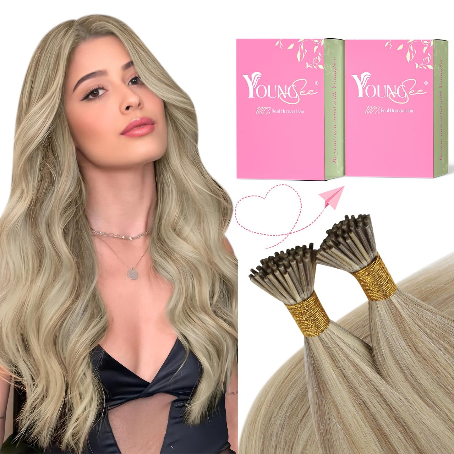 REMY premium Micro Link Hair Extensions Highlight Micro Loop Hair Extensions Real Human Hair Light Brown Highlights Blonde Micro Extensions Real Human Hair Add Hair Volume 18 Inch 50s/50g