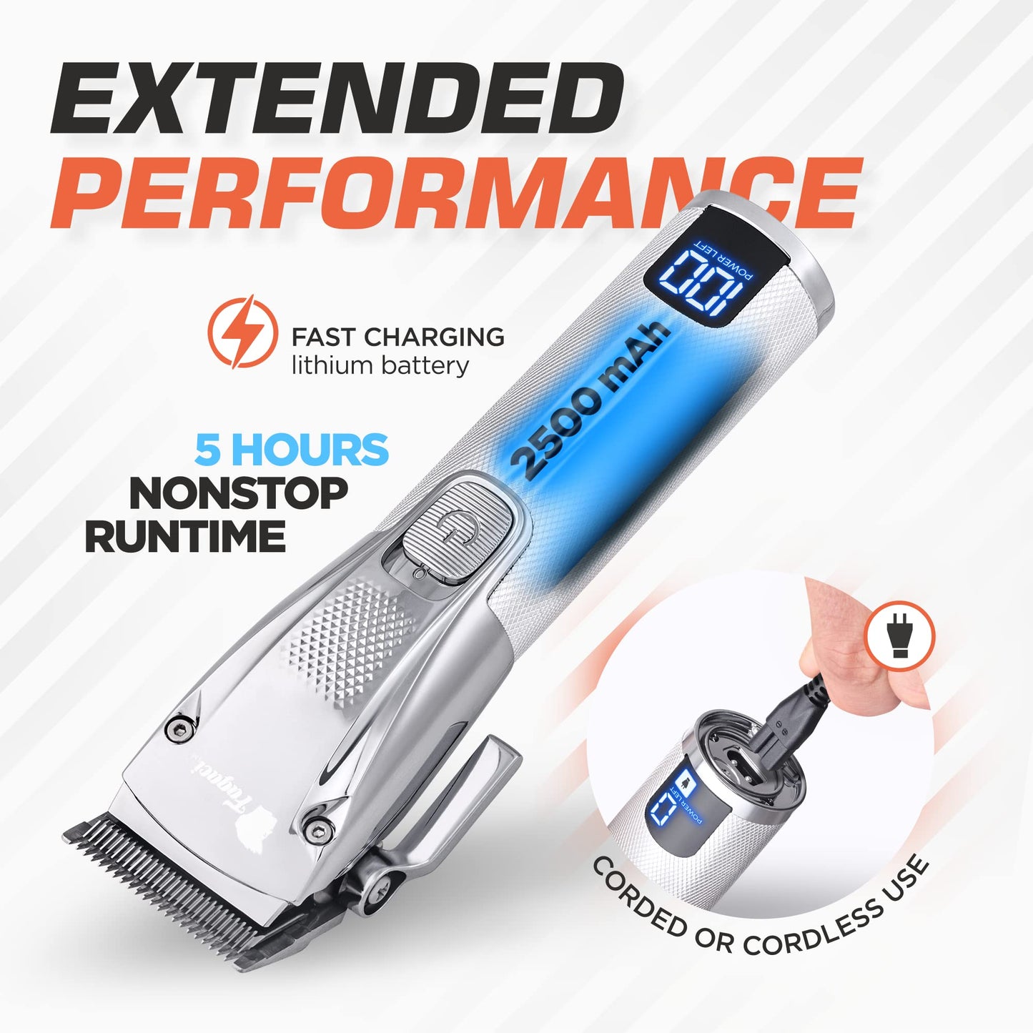 Fagaci Professional Hair Clippers for Barbers with Precise Cutting, Turbo Power Cordless Hair Clippers for Men Professional, Clippers for Hair Cutting, Maquina de Cortar Cabello, Men Hair Clippers Kit
