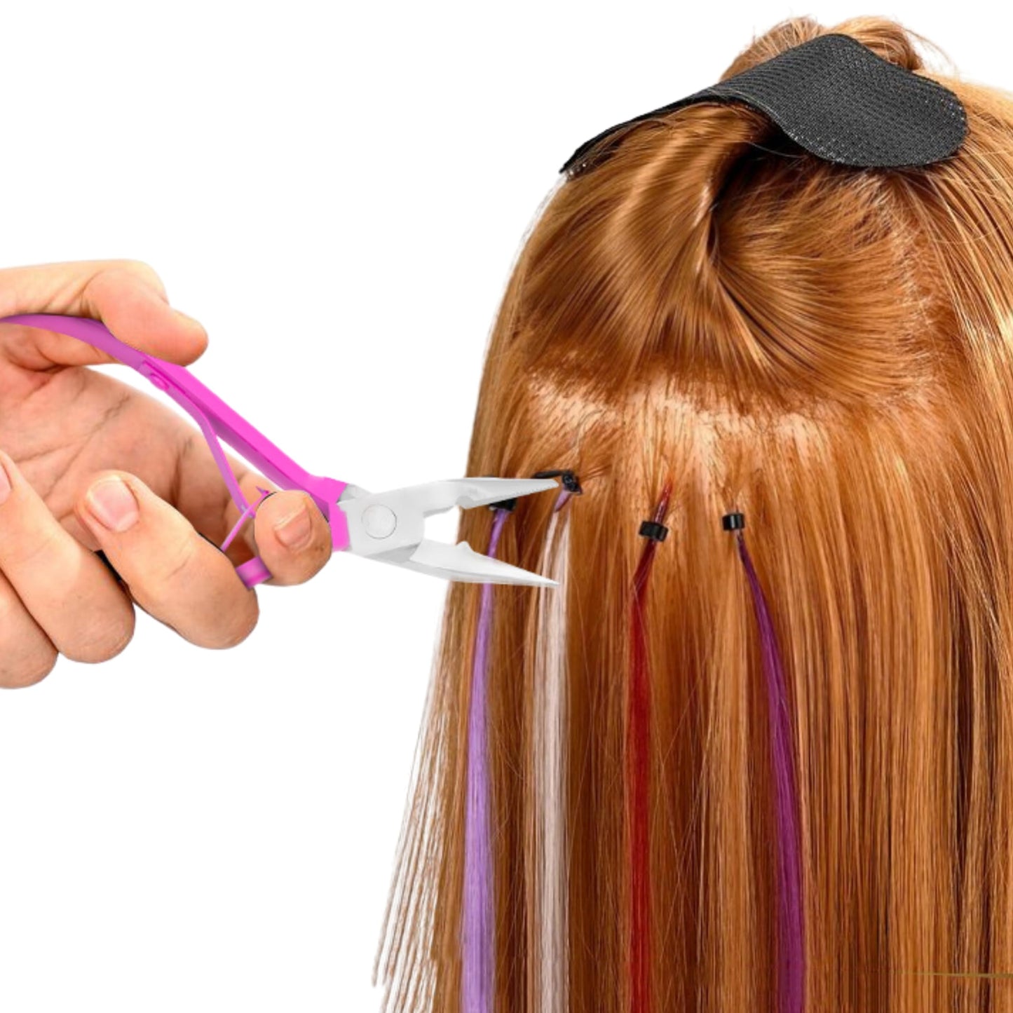 SIVOTE Hair Extension Beads Closer Plier Pink - Multi Functional Tool Kit for Micro Links, Micro Rings, Feather Extensions, and Seamless Beads Closure
