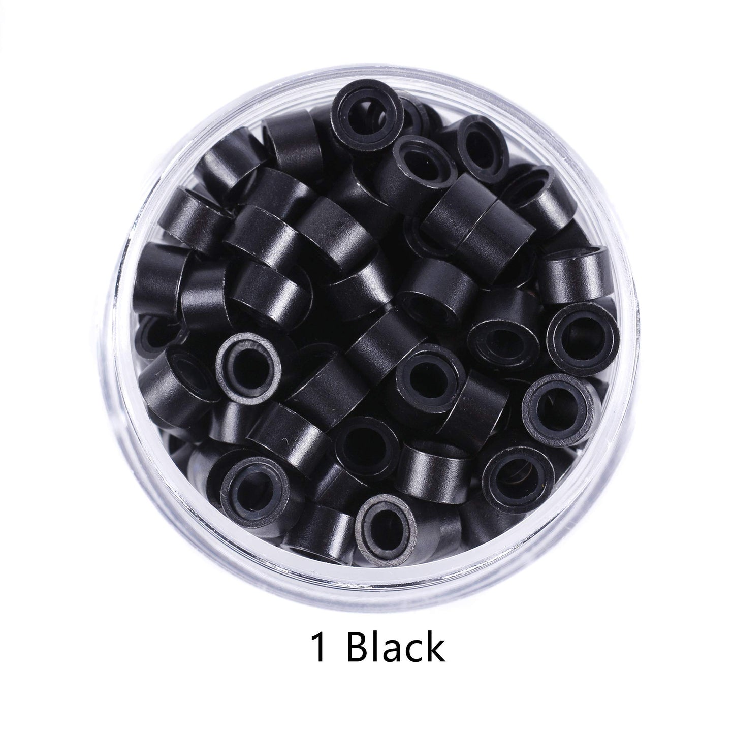 Hair Extensions Tools Kit: I-tip Hair Pliers, Micro Pulling Needle, Loop Threader and 200 Pcs Micro Silicone Rings Beads for Hair and Feather Extensions (Black)